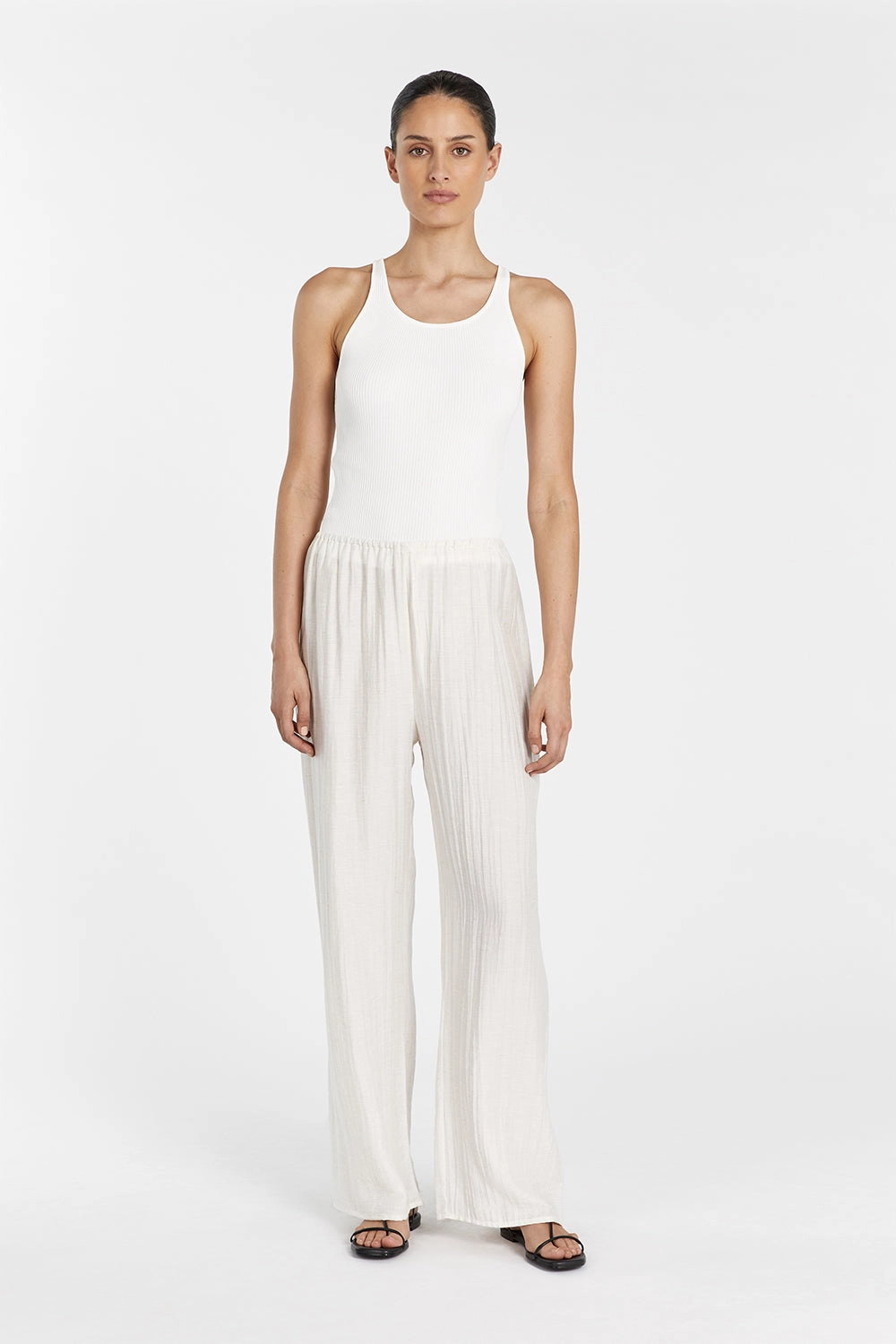 JOLIE CREAM MARLE DRAWSTRING PANT