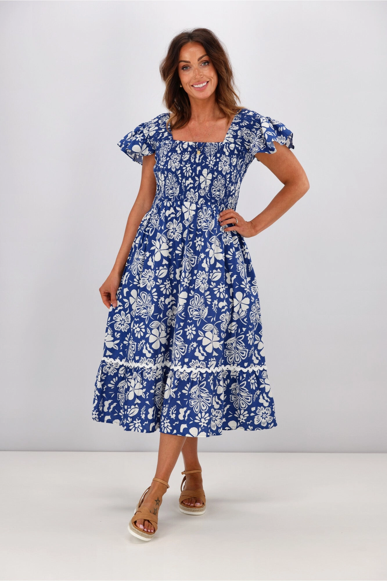 Joop & Gypsy Aloha Dress Cobalt Print