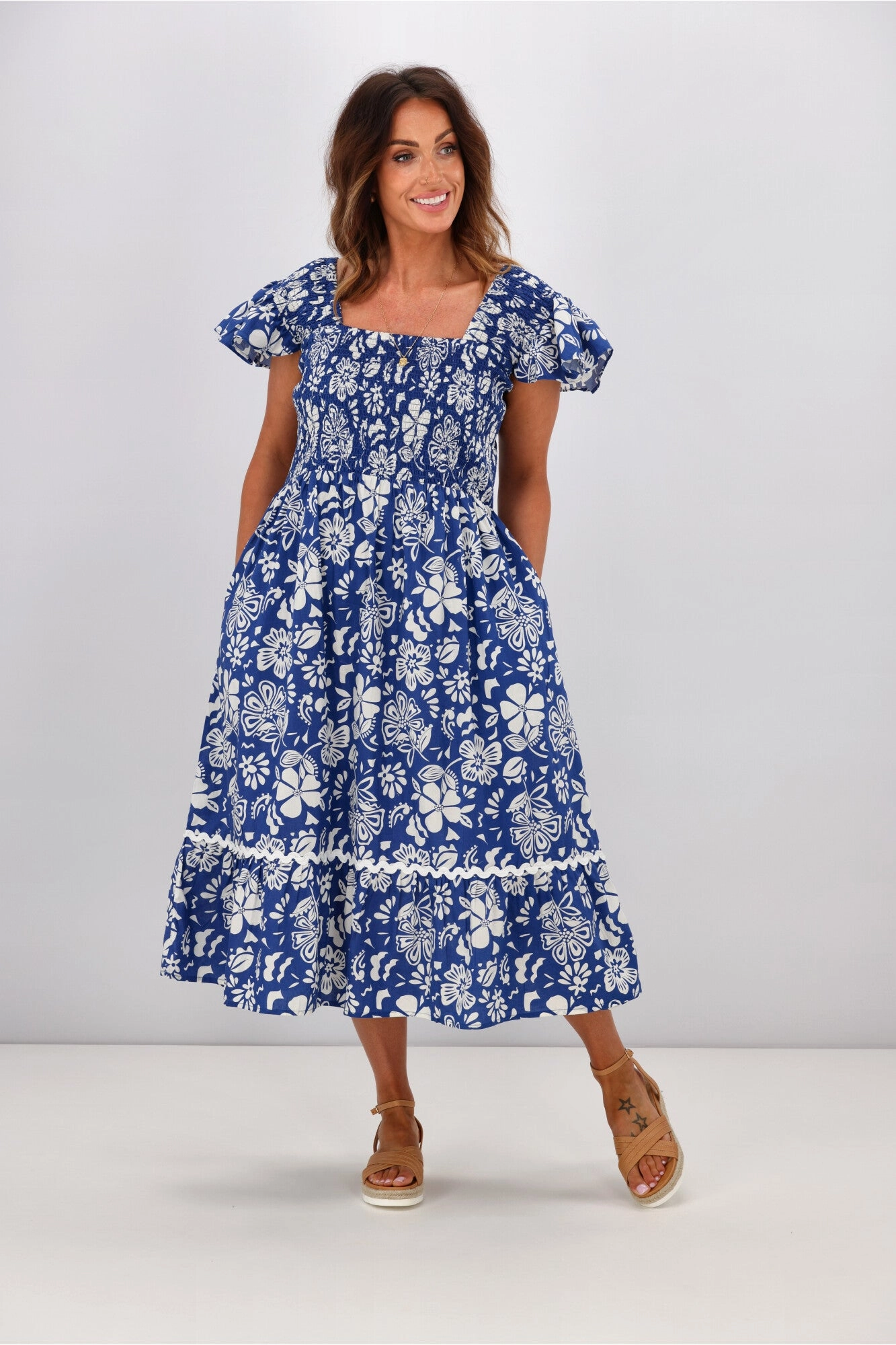 Joop & Gypsy Aloha Dress Cobalt Print