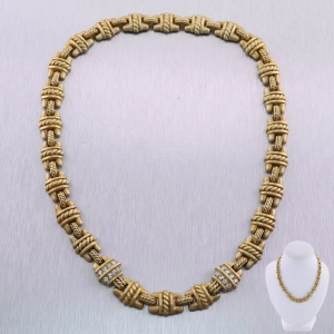 Judith Ripka 18k Yellow Gold 0.80ctw Diamond Choker 15" Necklace