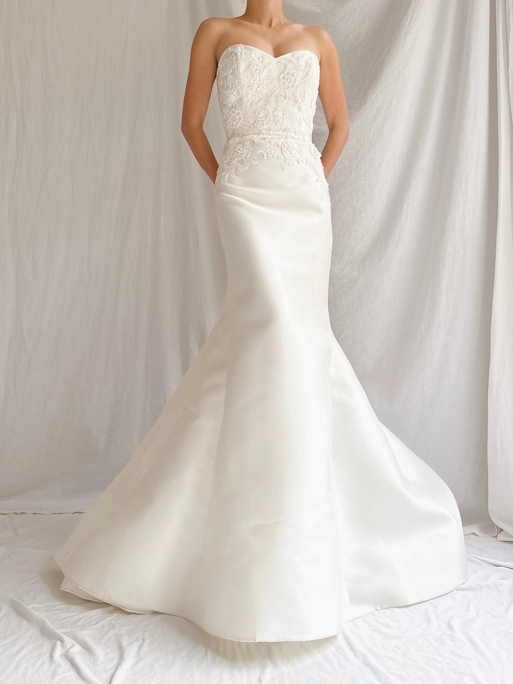 Liancarlo Couture Silk Mikado Strapless Dress - S/6
