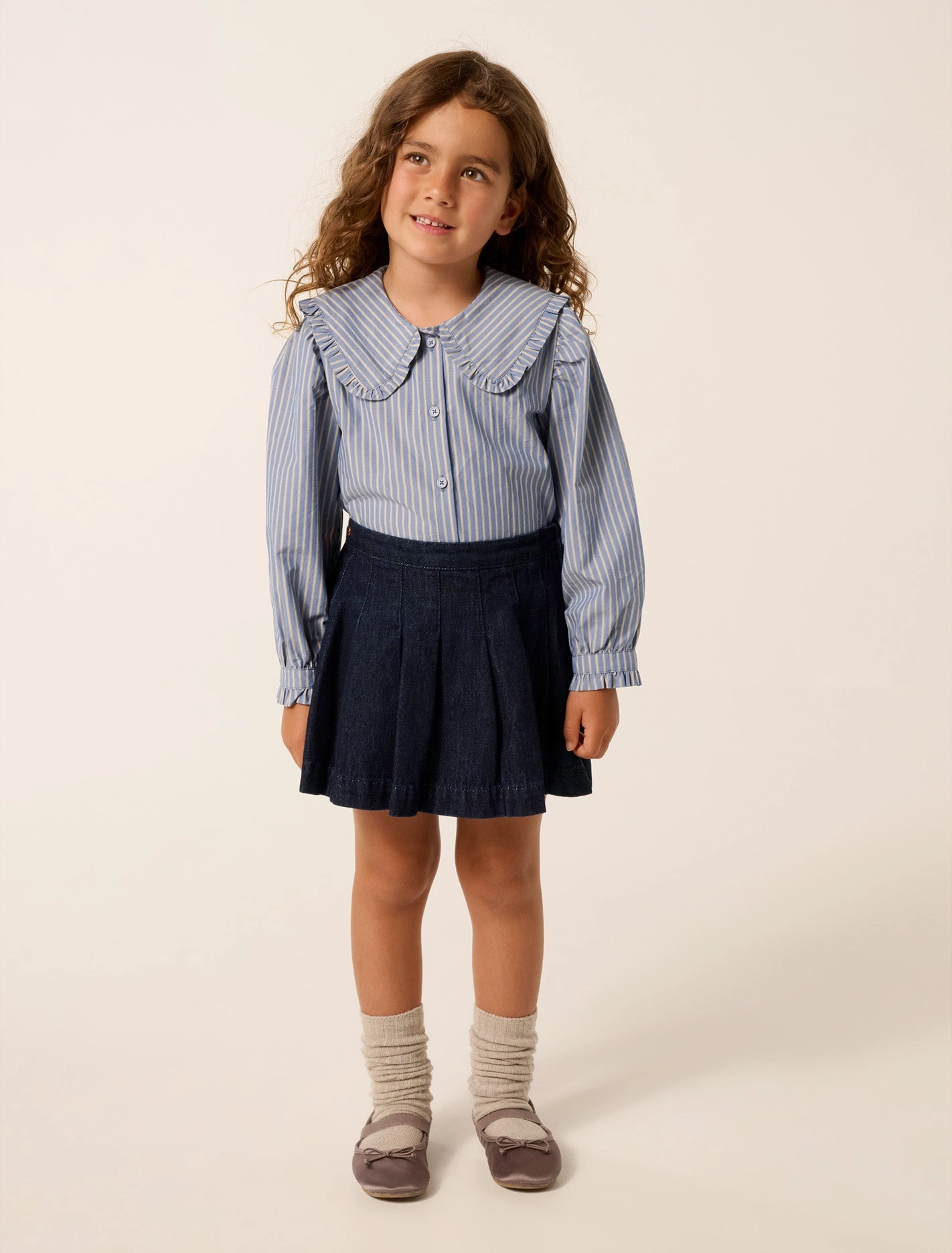 Logan Girls Collar Woven Top