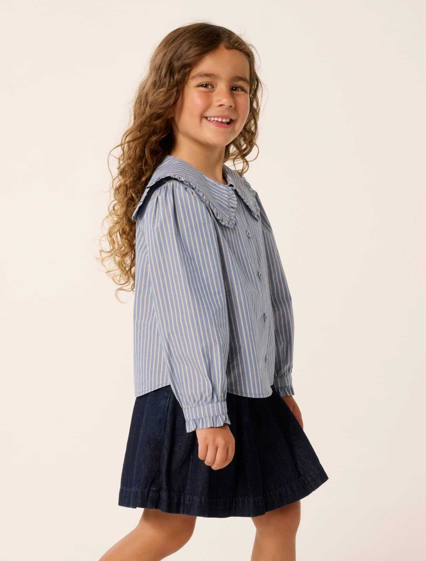 Logan Girls Collar Woven Top