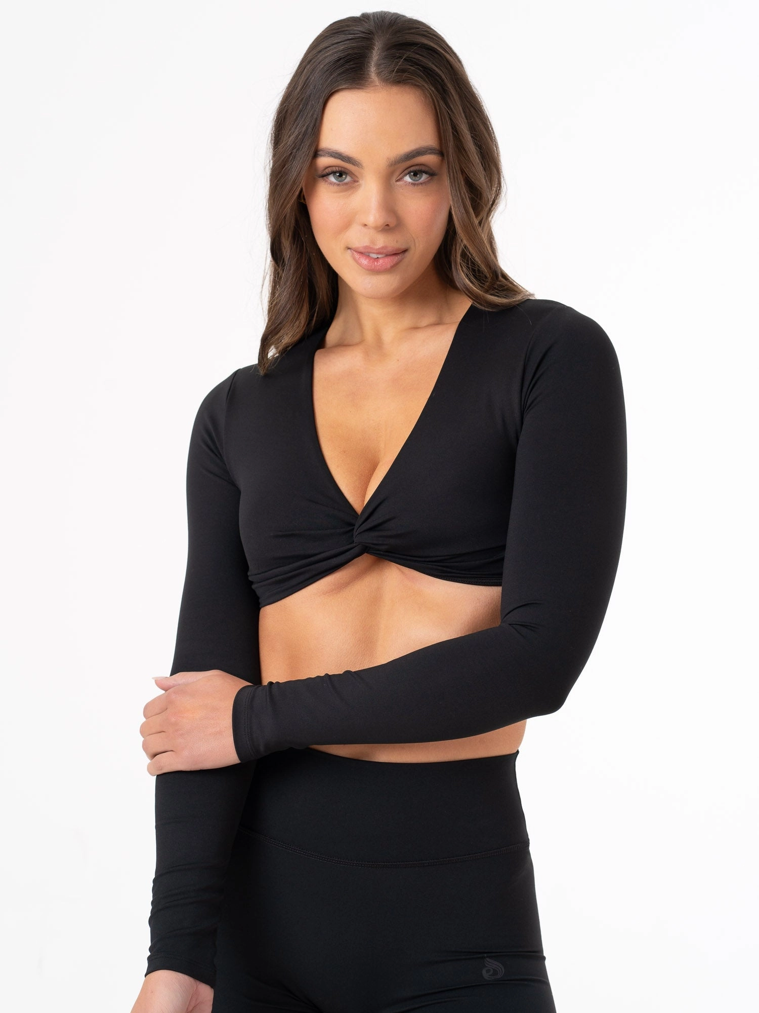 NKD Knot Long Sleeve Top - Black