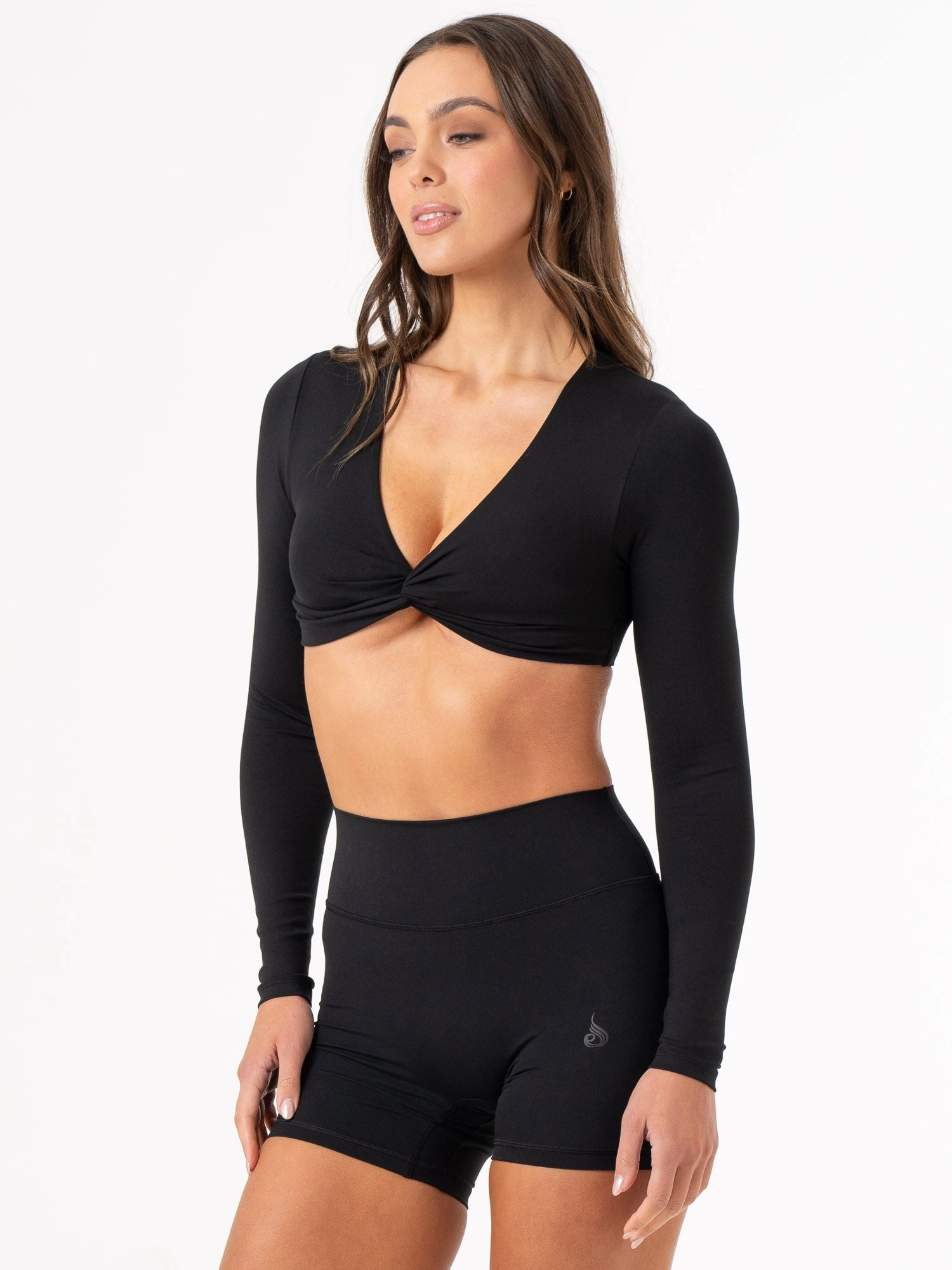 NKD Knot Long Sleeve Top - Black