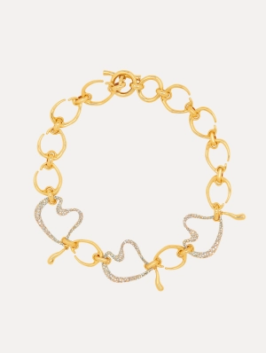 Pavé Heart O Chain-Link Necklace