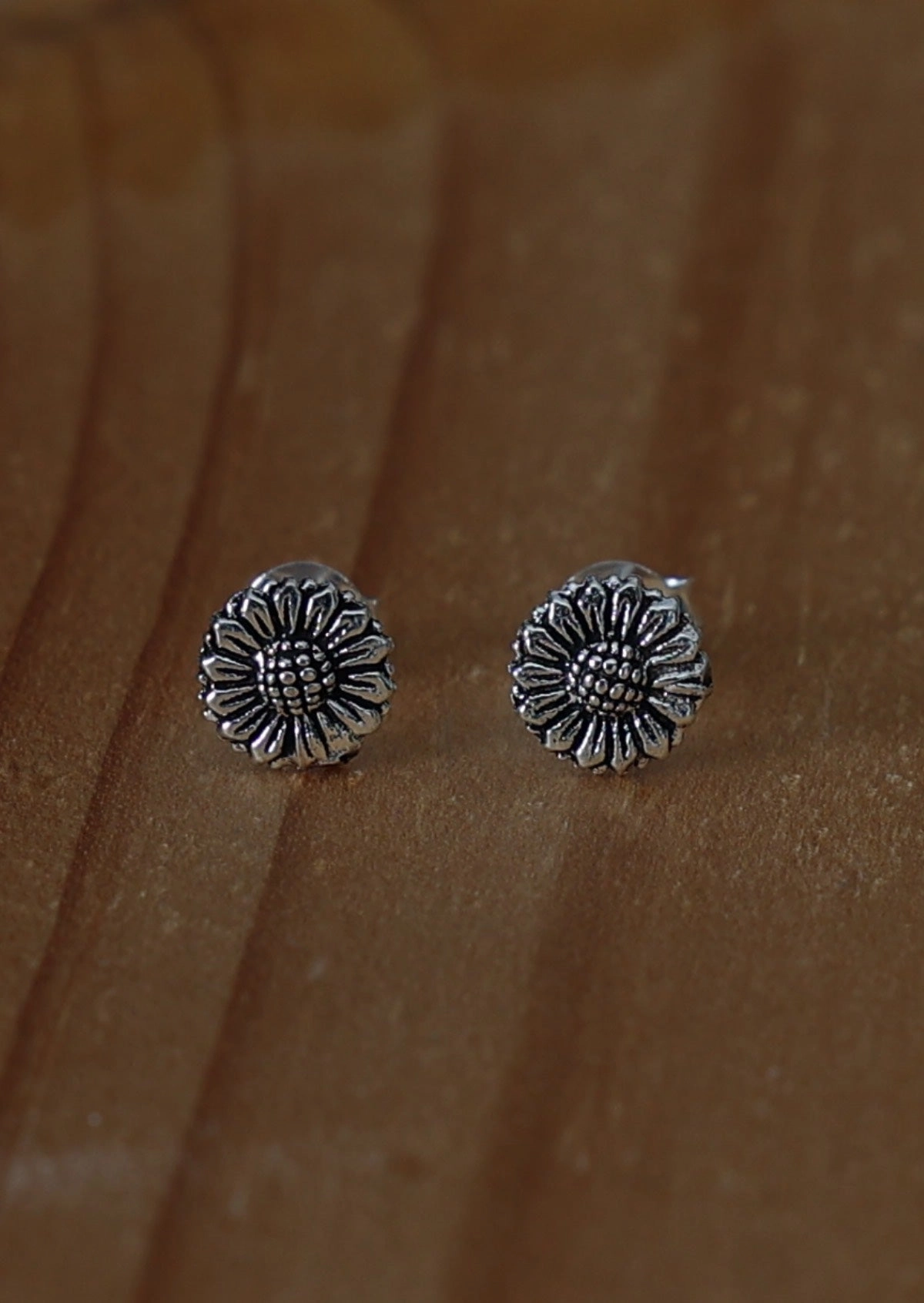 Radiant Sunflower Silver Studs