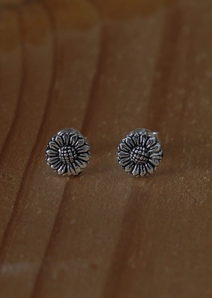 Radiant Sunflower Silver Studs