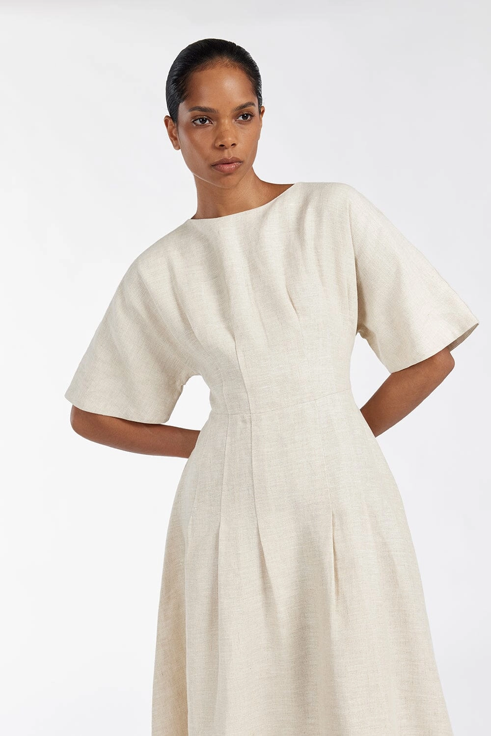 RAF NATURAL BOATNECK MIDI DRESS
