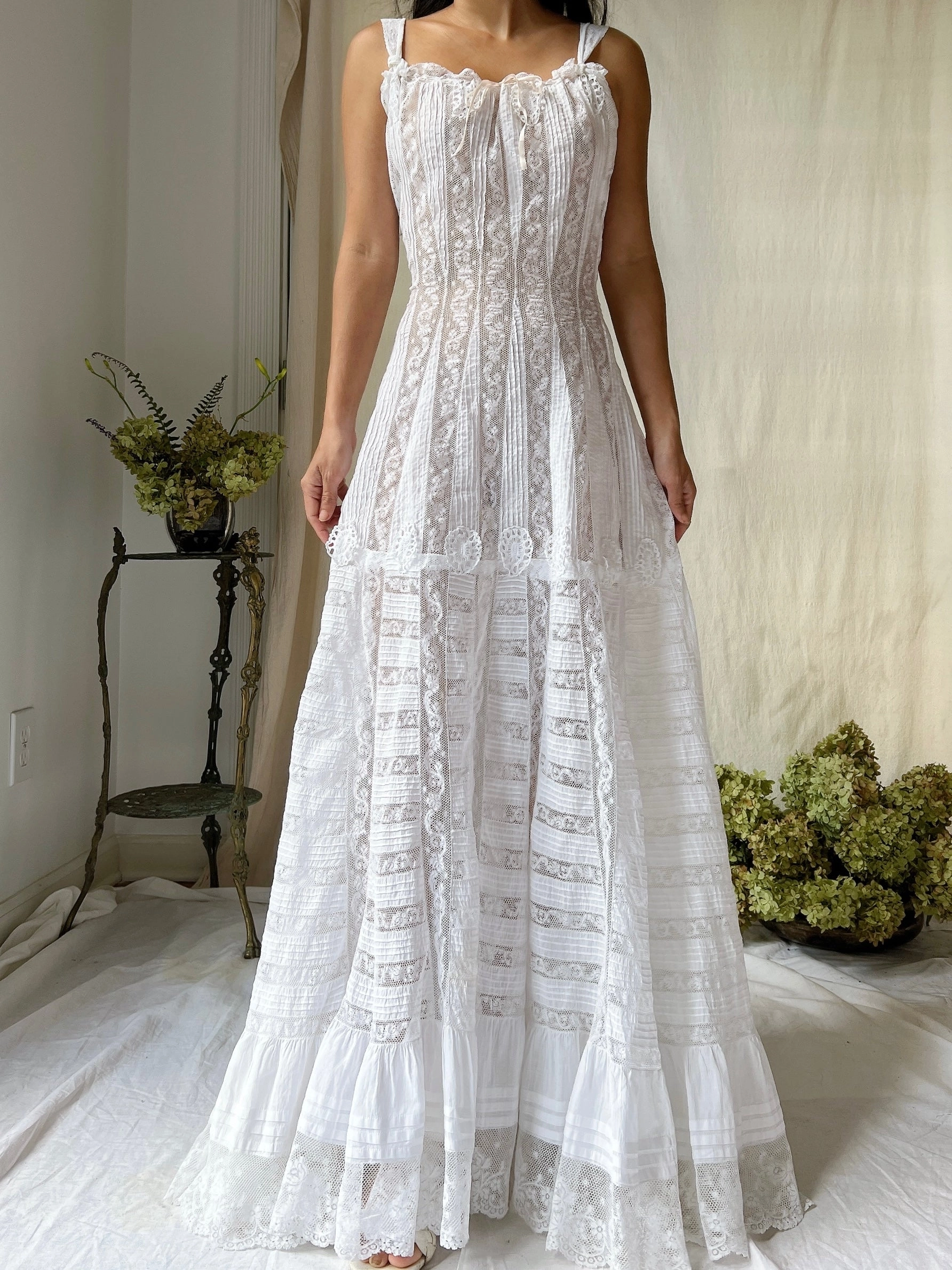 Rare Antique Valenciennes Camisole Gown - XS