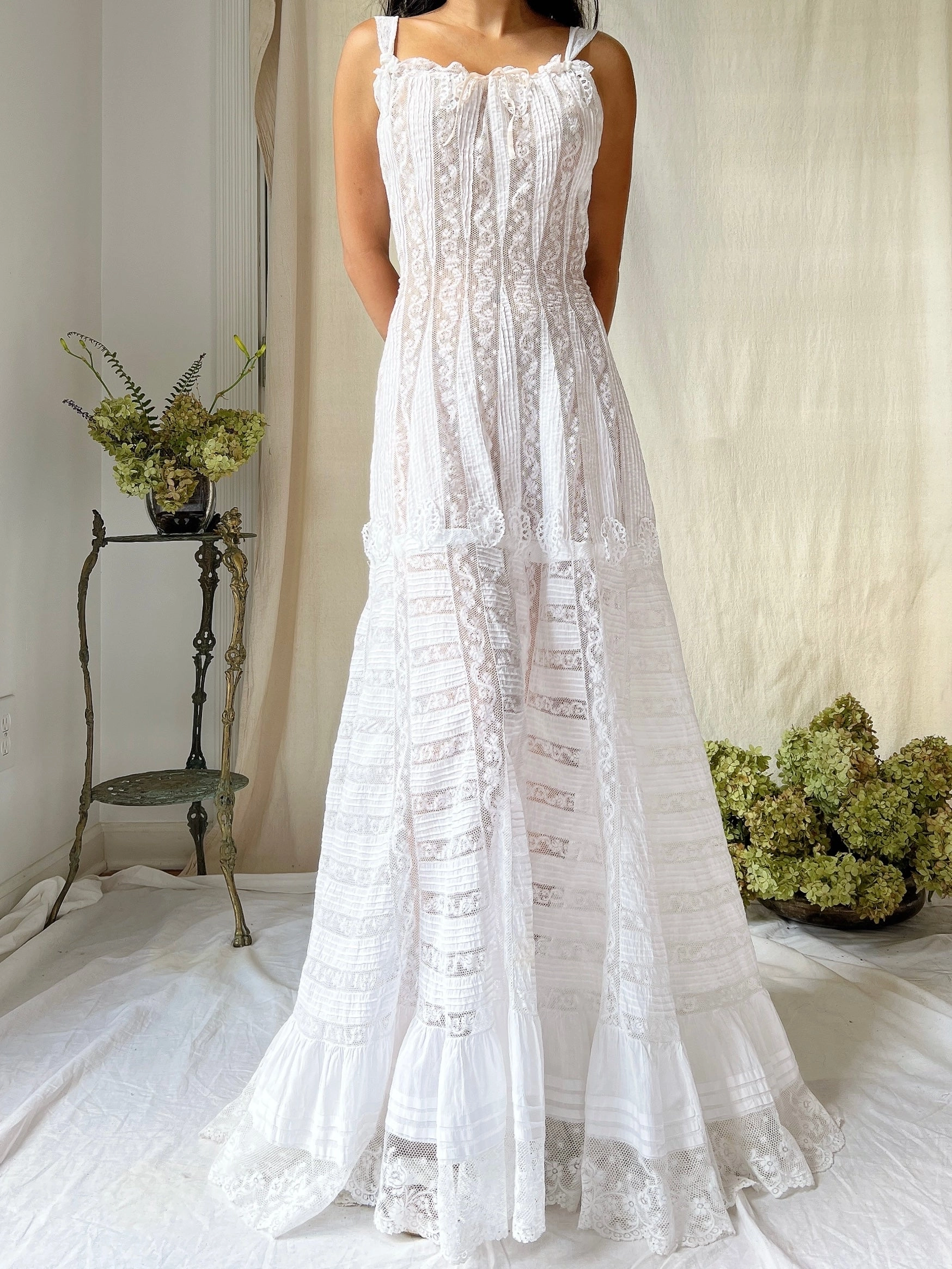 Rare Antique Valenciennes Camisole Gown - XS