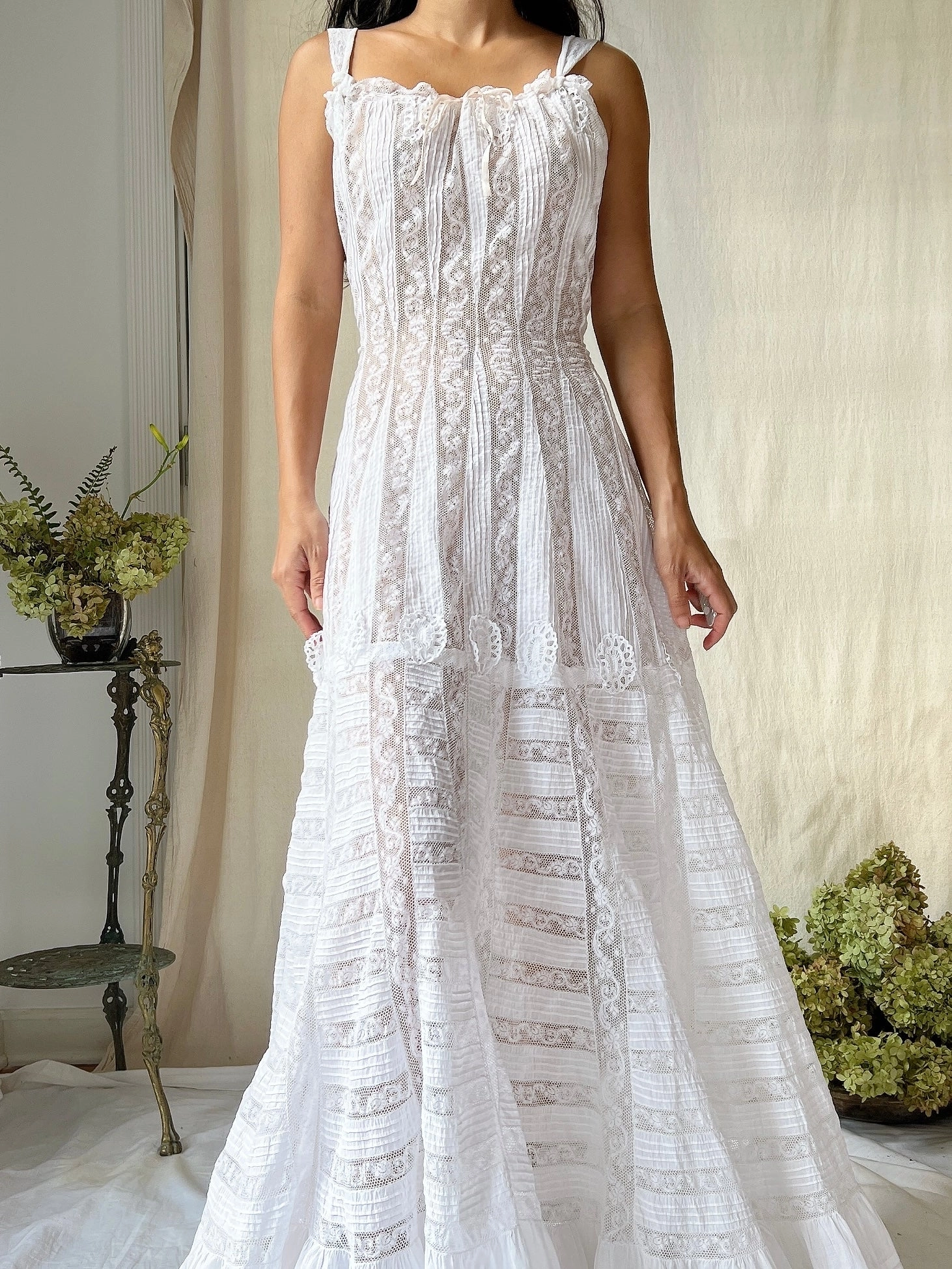 Rare Antique Valenciennes Camisole Gown - XS