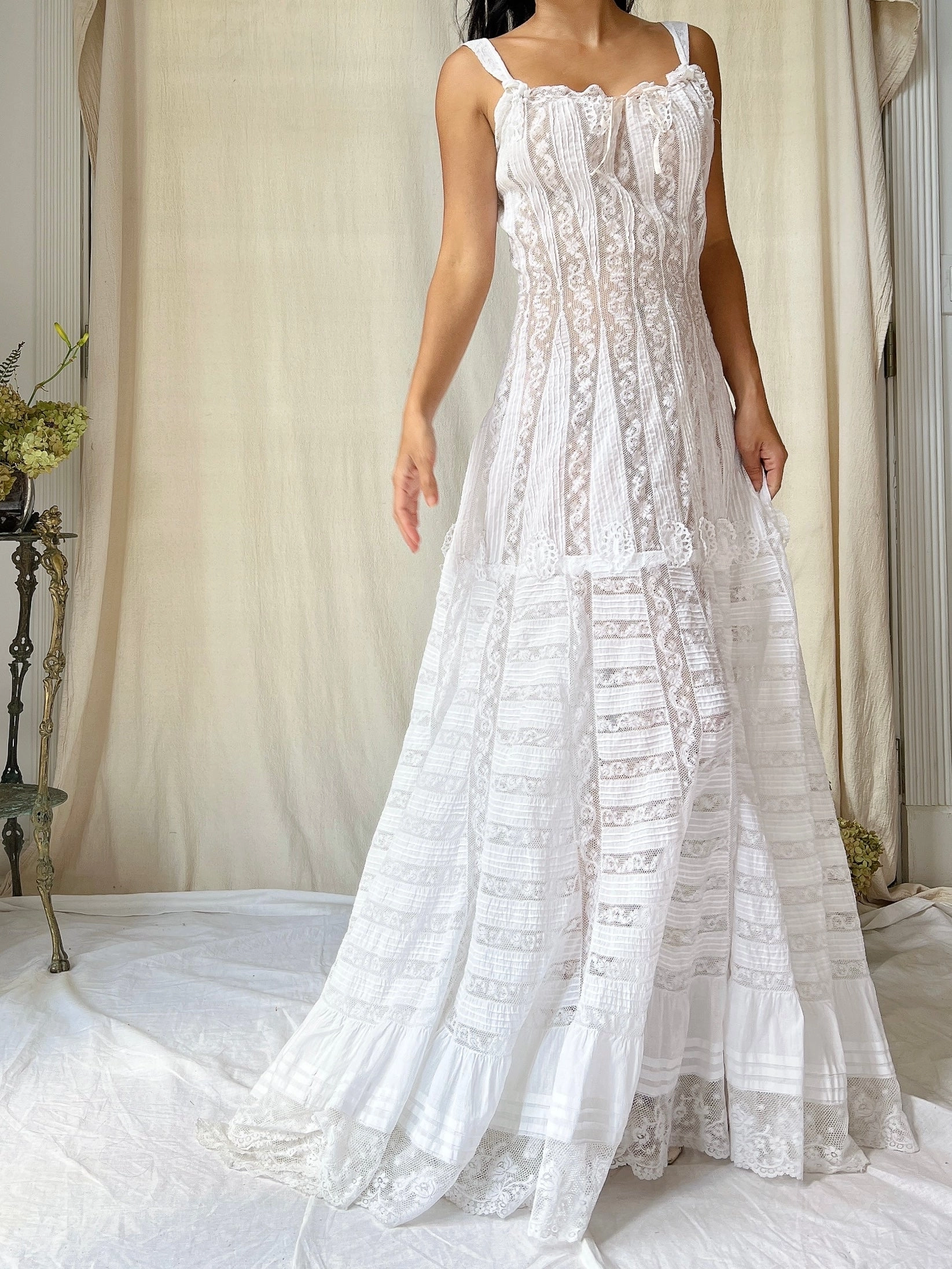 Rare Antique Valenciennes Camisole Gown - XS