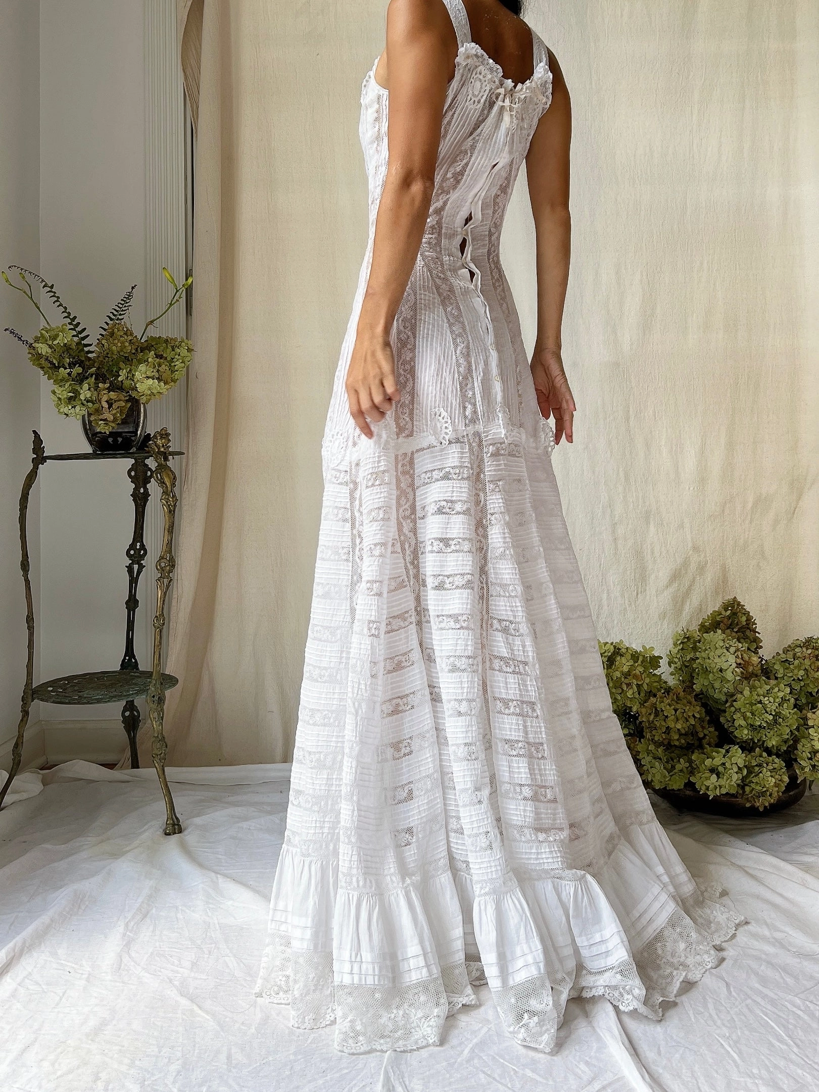 Rare Antique Valenciennes Camisole Gown - XS
