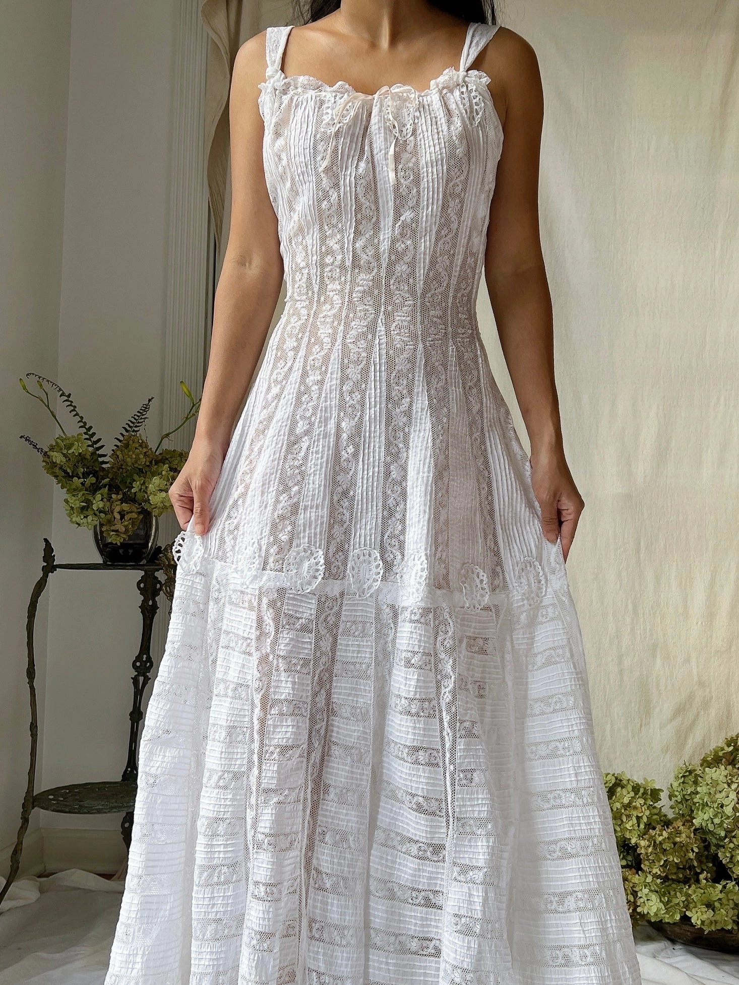 Rare Antique Valenciennes Camisole Gown - XS
