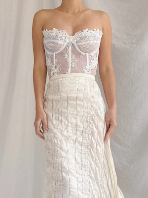 RARE Vintage VS Embroidered Bustier - 34C/36B