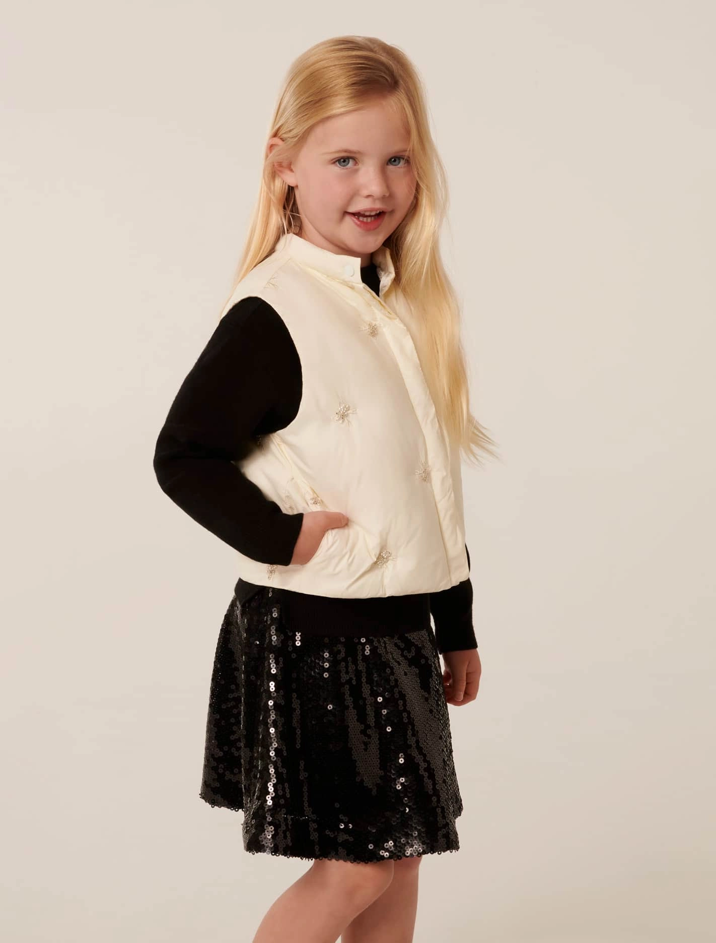 Raya Girls Beaded Puffer Vest