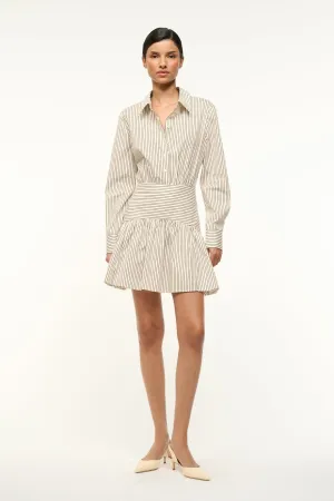 ROCCO MINI DRESS | IVORY DARK OAK MICRO STRIPE