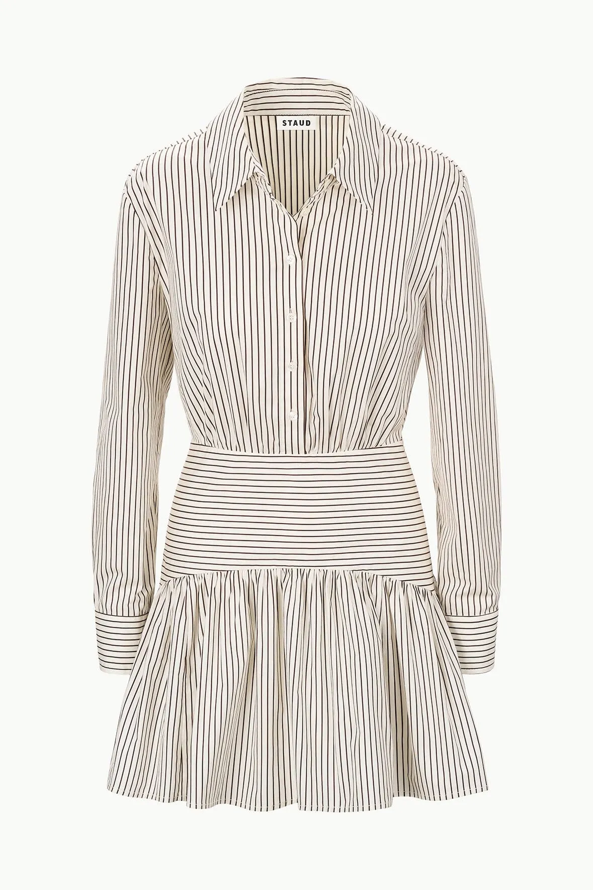 ROCCO MINI DRESS | IVORY DARK OAK MICRO STRIPE