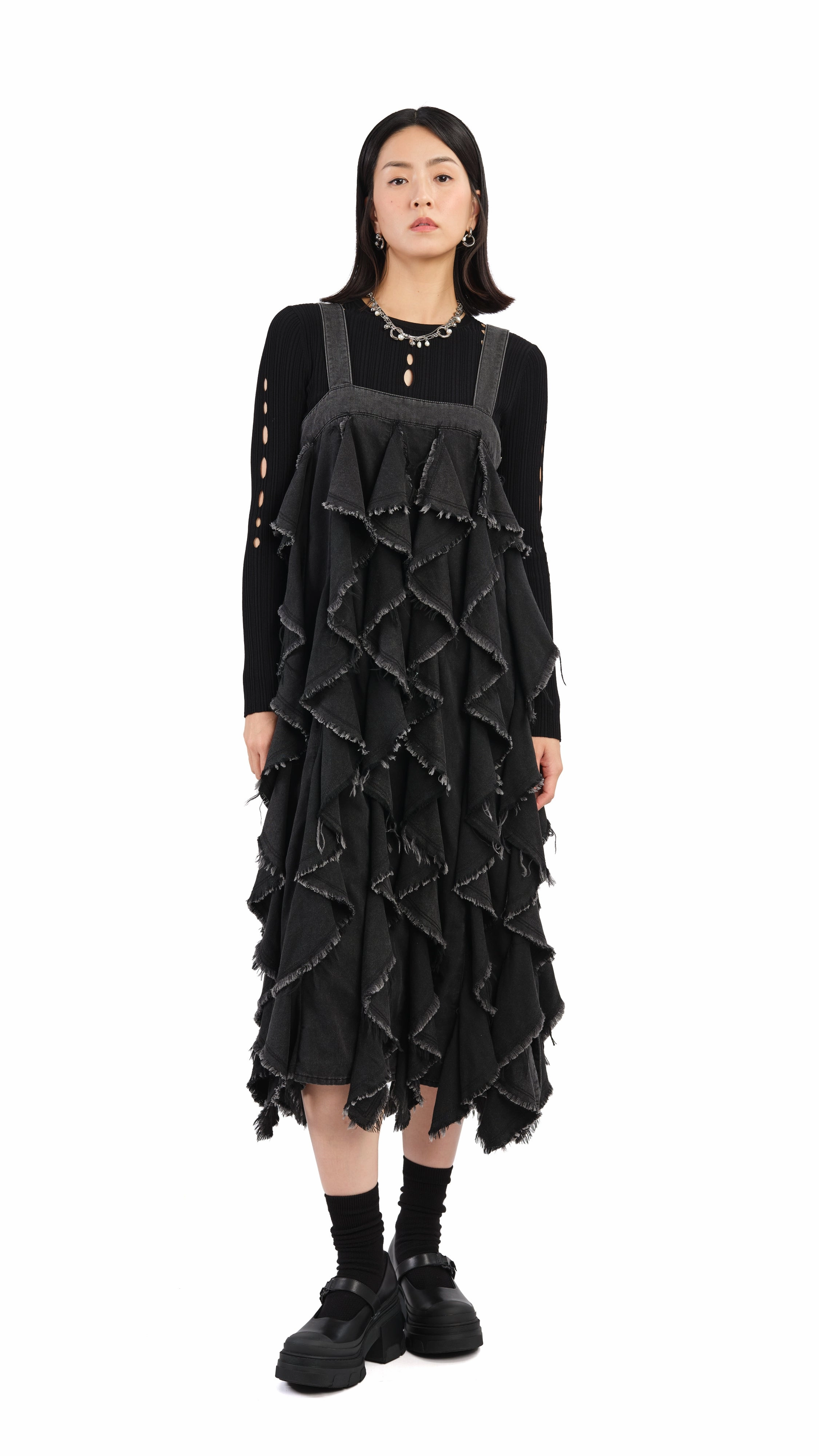 Ruffles Denim Dress