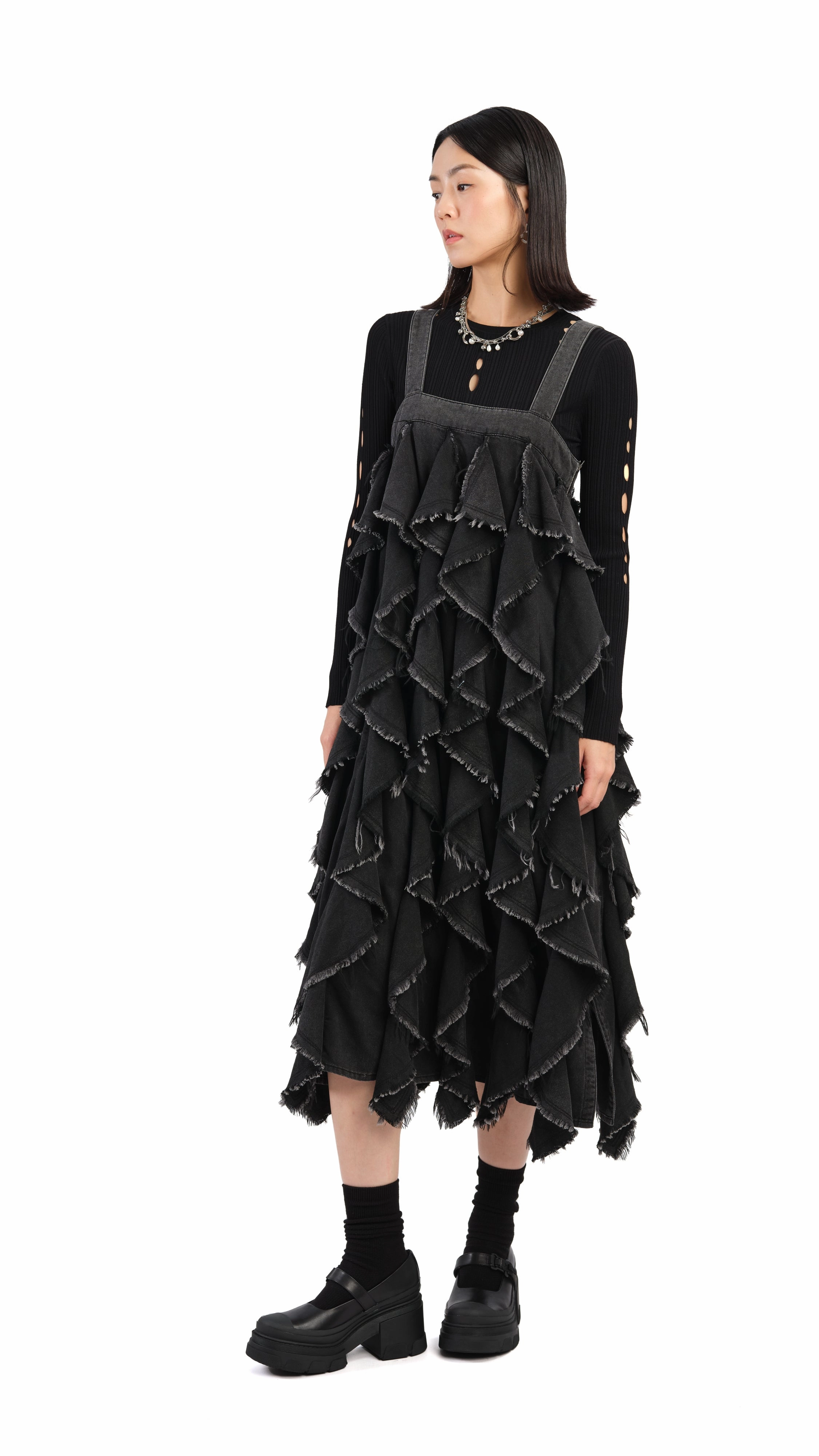 Ruffles Denim Dress