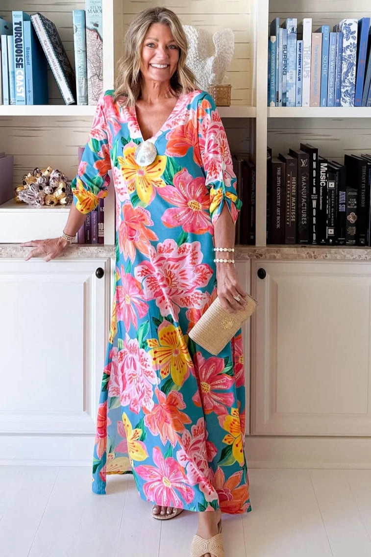 Seychelles Kaftan / Turquoise Fuchsia