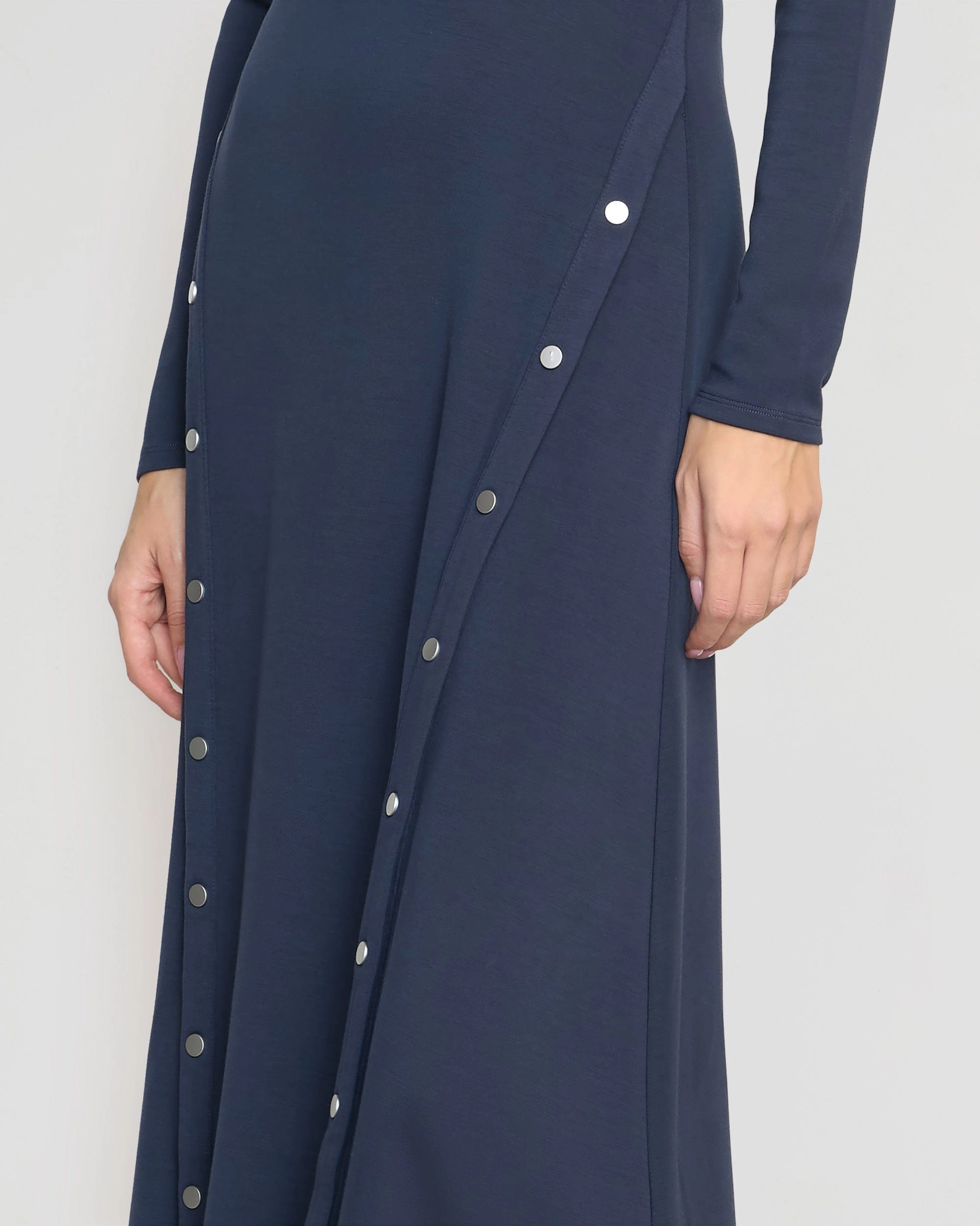 Shawna Button-Accent Collared Dress