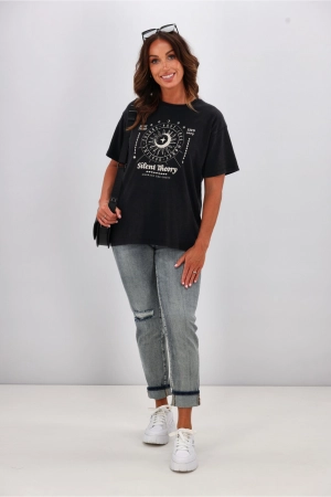 Silent Theory Luna Tee Washed Black