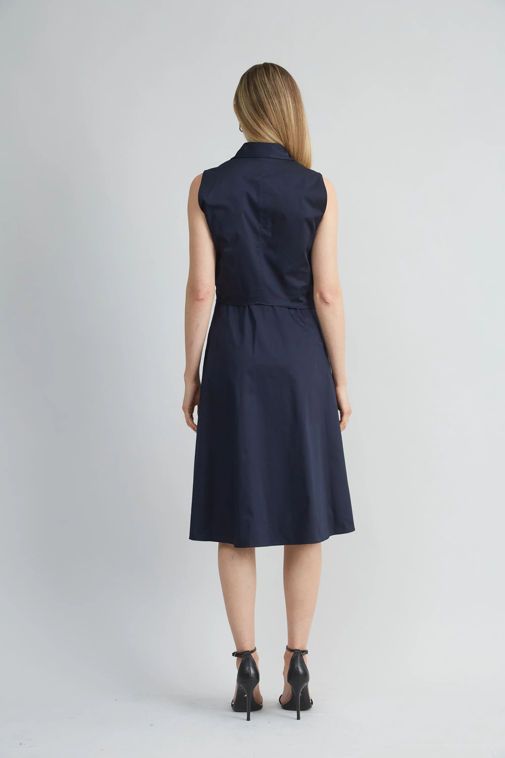 Sleeveless Cotton Tie Dress
