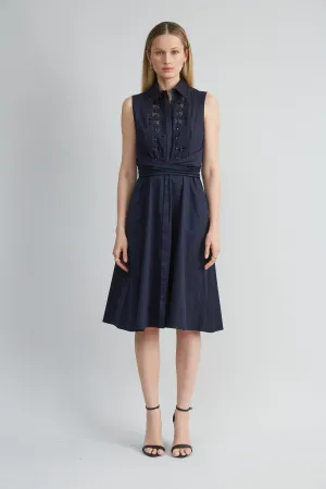Sleeveless Cotton Tie Dress