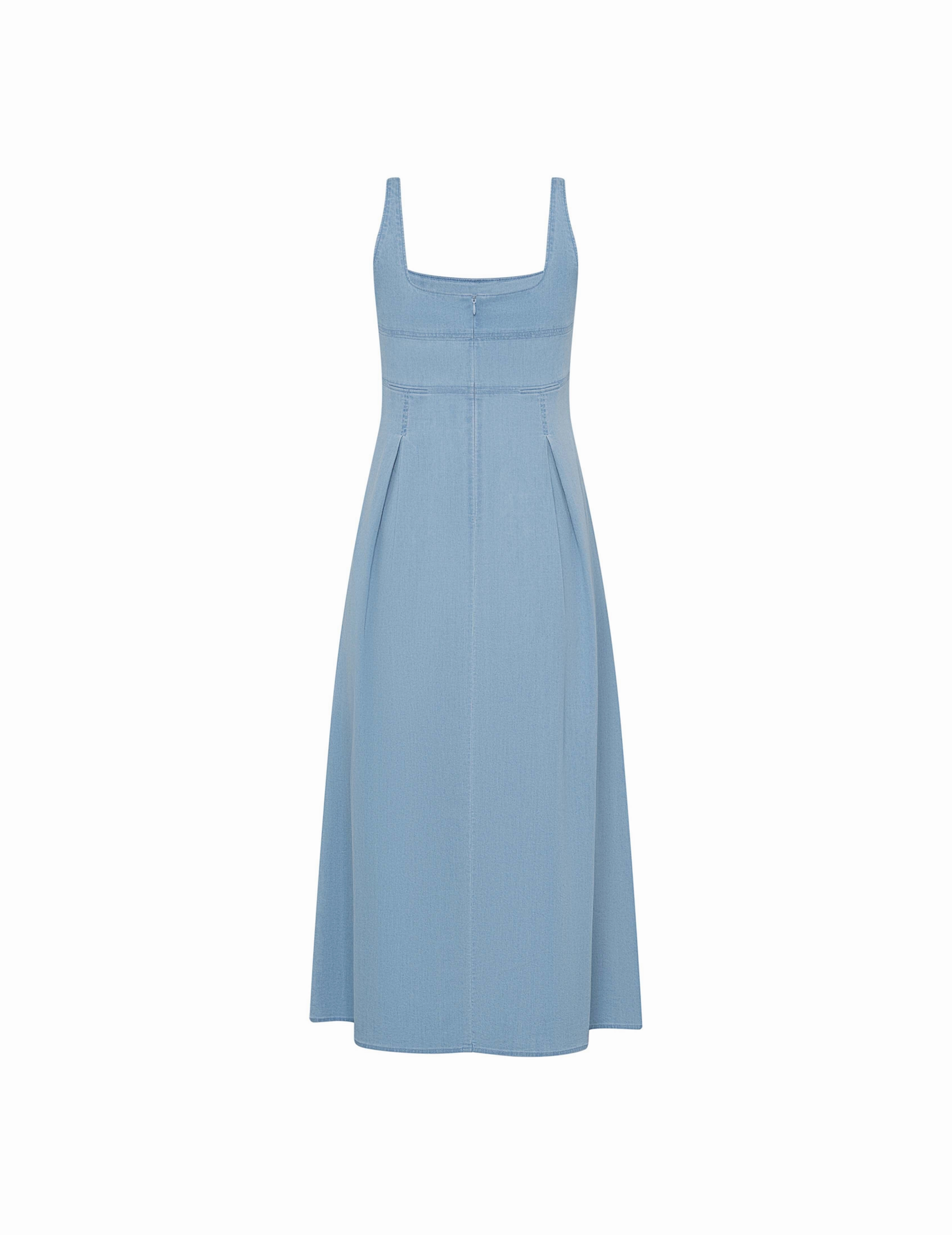 Sleeveless Front Pleated Dress