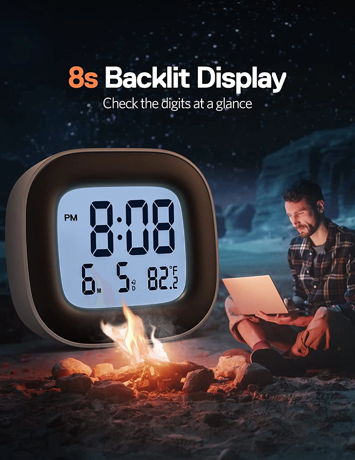 Small Bedside Clock for Kids, Battery Operate