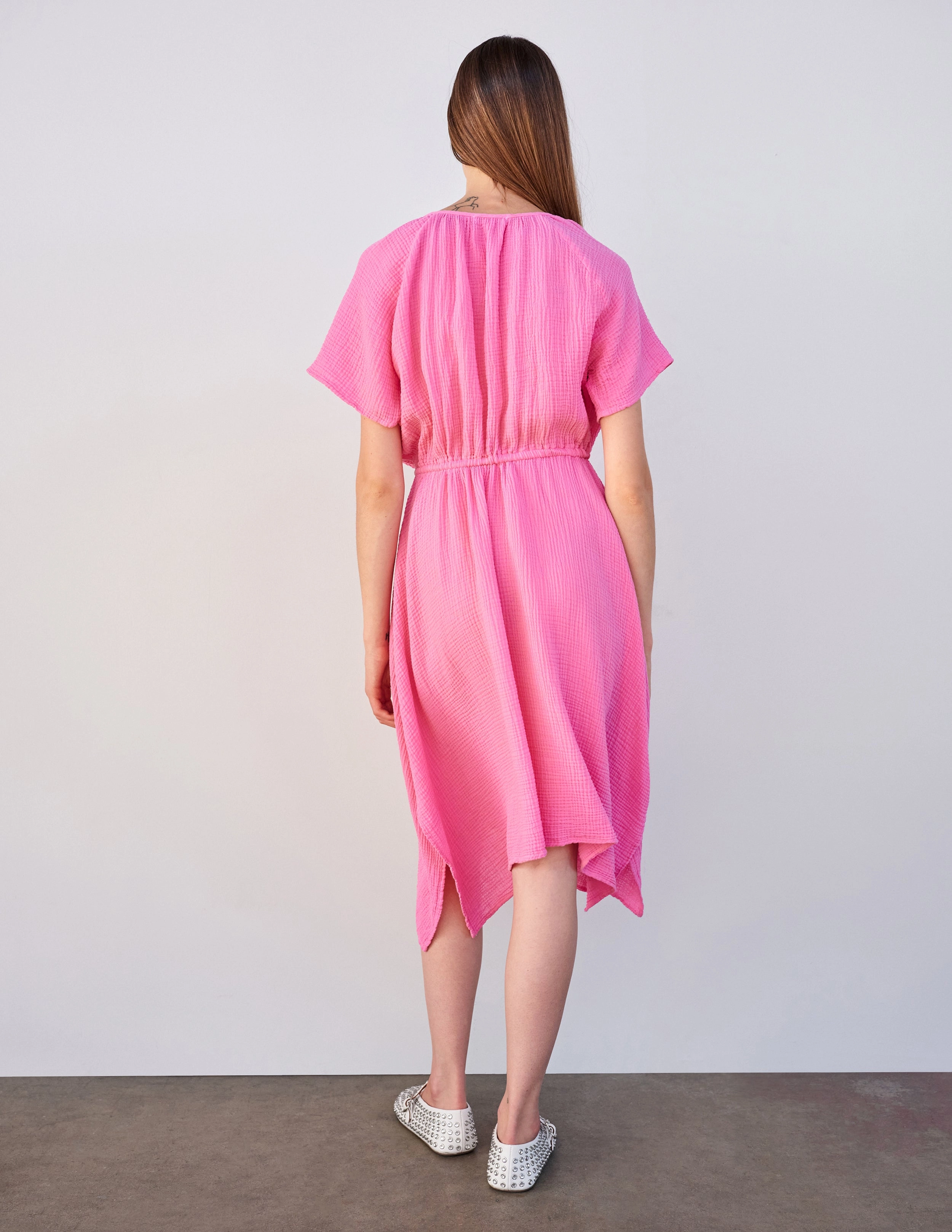 Sundry Handkerchief Hem Maxi in Magenta