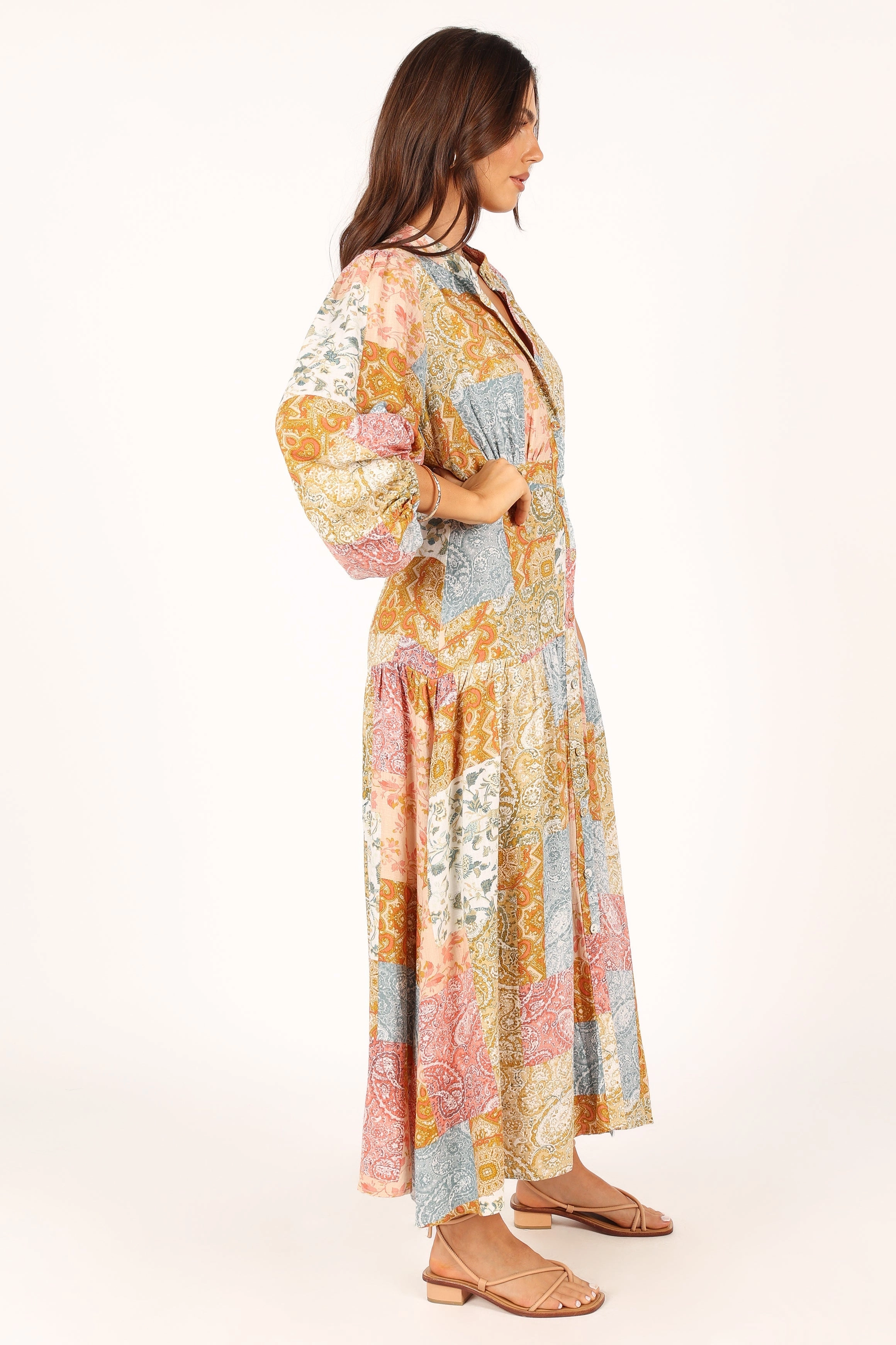 Syracuse Long Sleeve Midi Dress - Multi