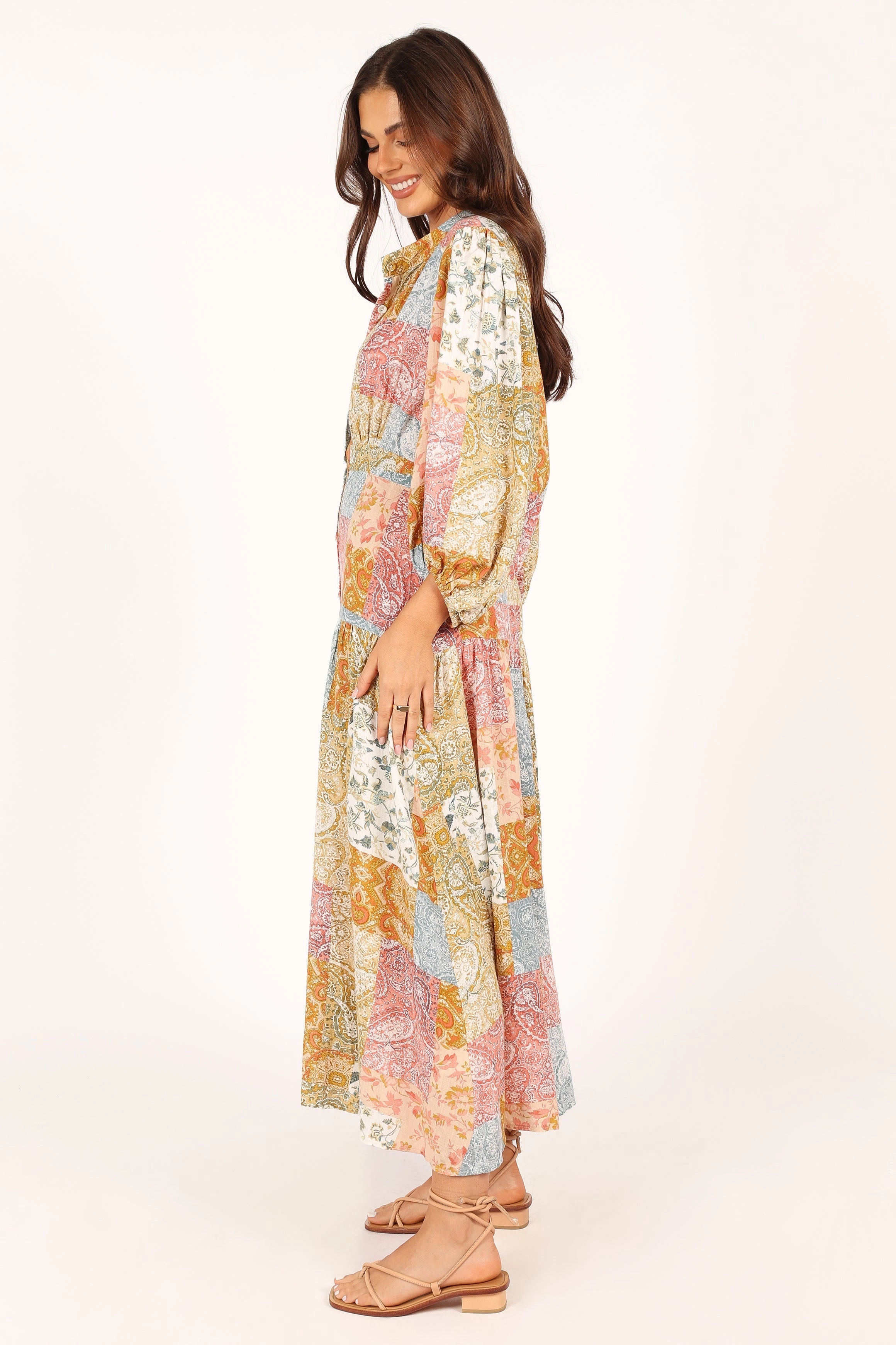 Syracuse Long Sleeve Midi Dress - Multi