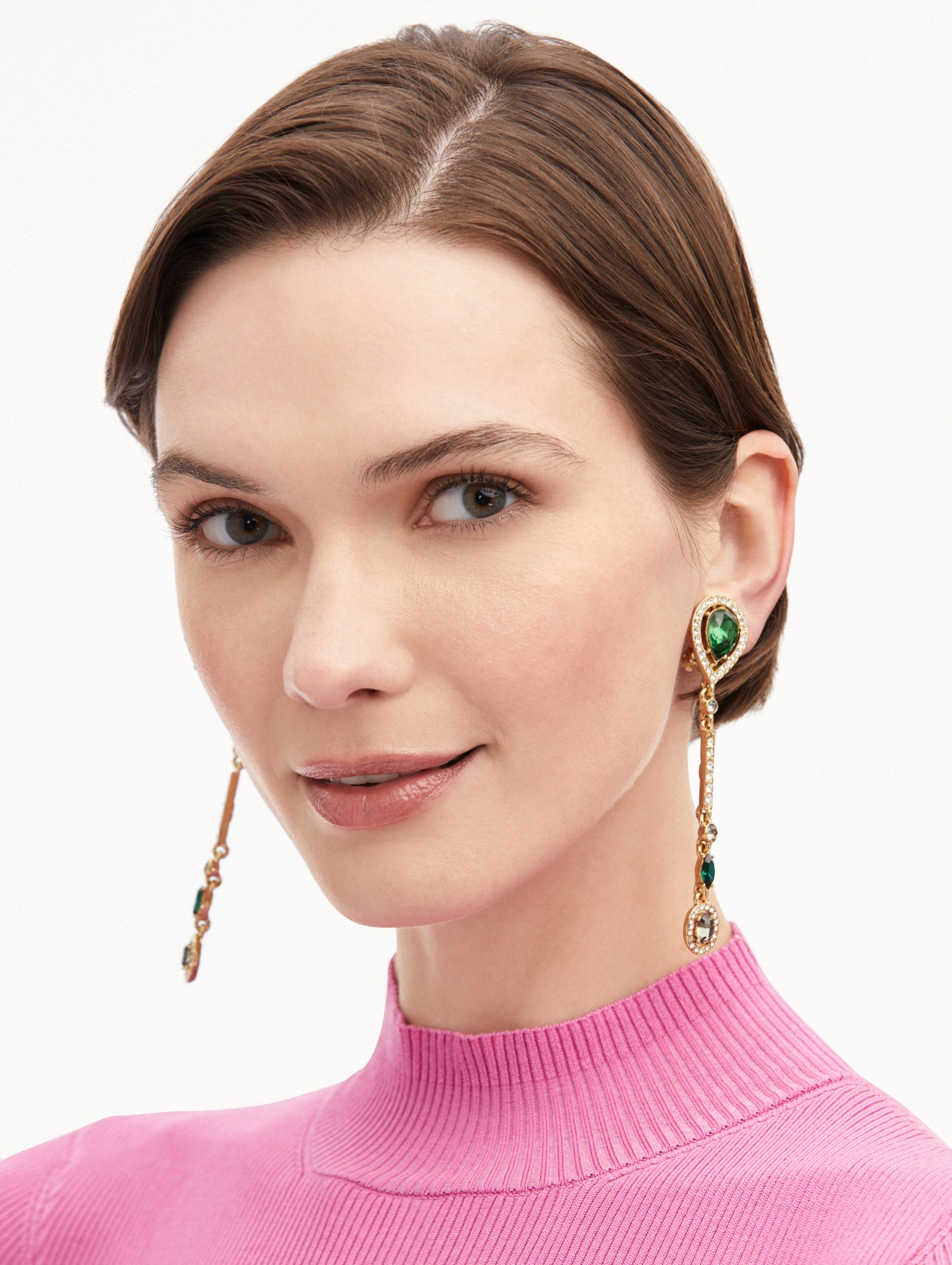 Teardrop Strand Clip-On Earrings