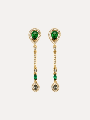 Teardrop Strand Clip-On Earrings