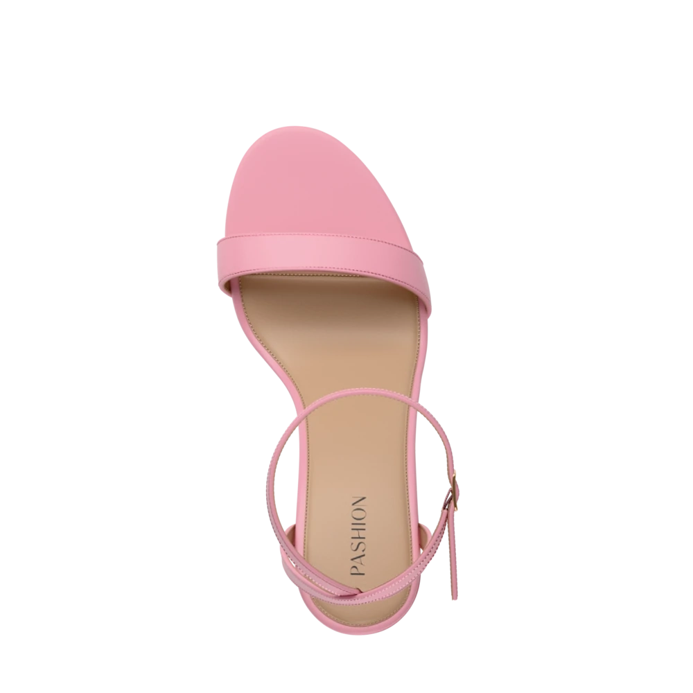 The Brenna - Pink Leather 3 Block