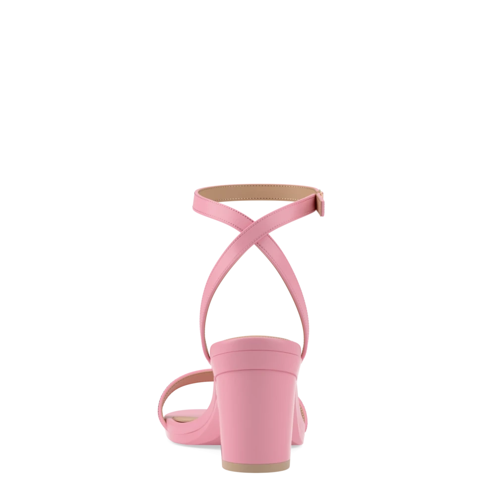 The Brenna - Pink Leather 3 Block