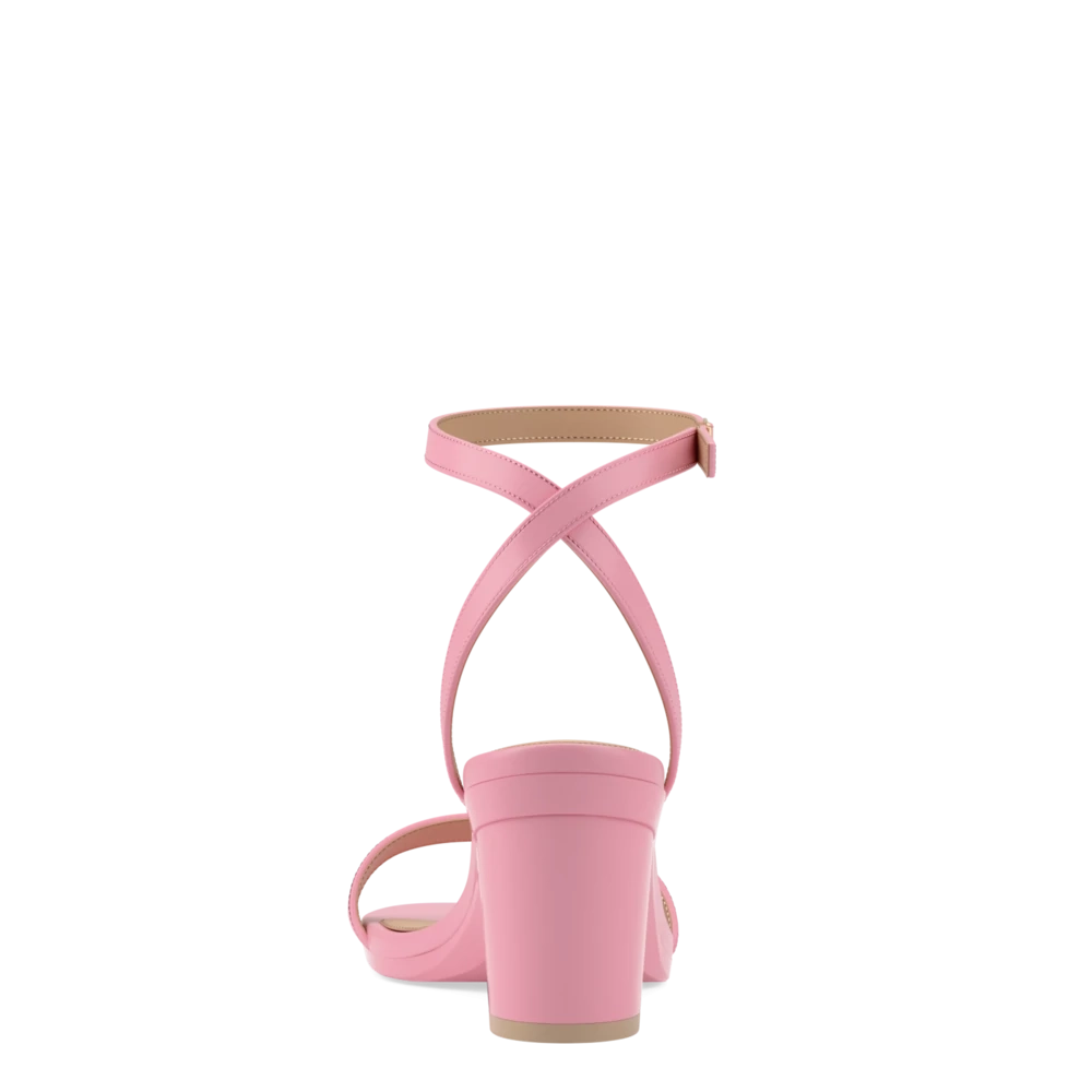 The Brenna - Pink Leather 3 Block