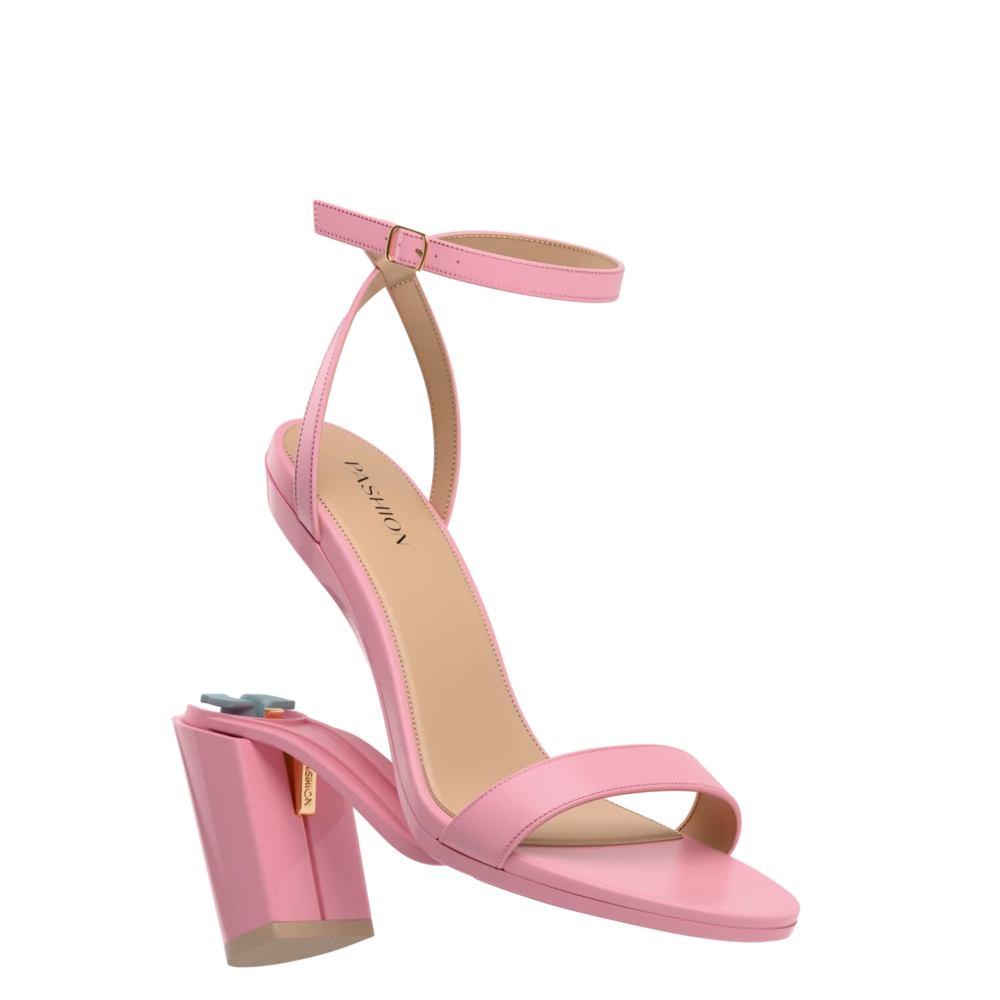 The Brenna - Pink Leather 4 Block