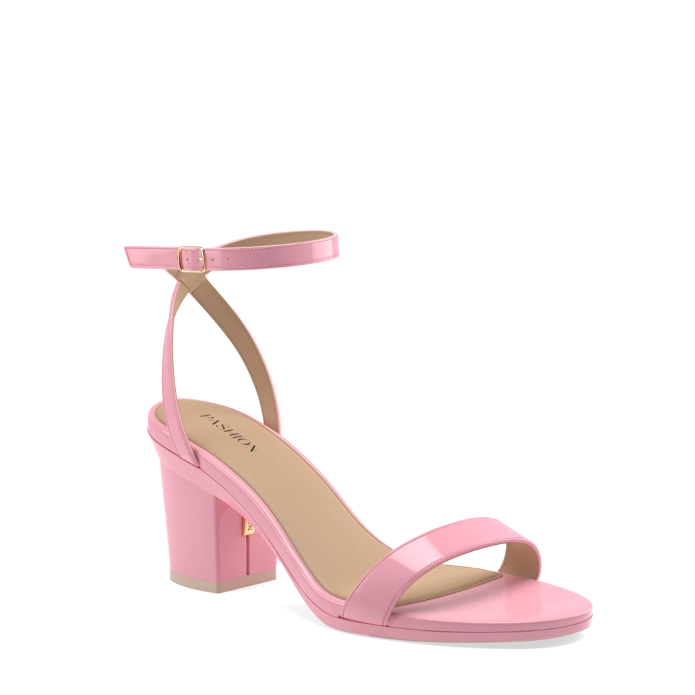 The Brenna - Pink Patent 3 Block - FINAL SALE