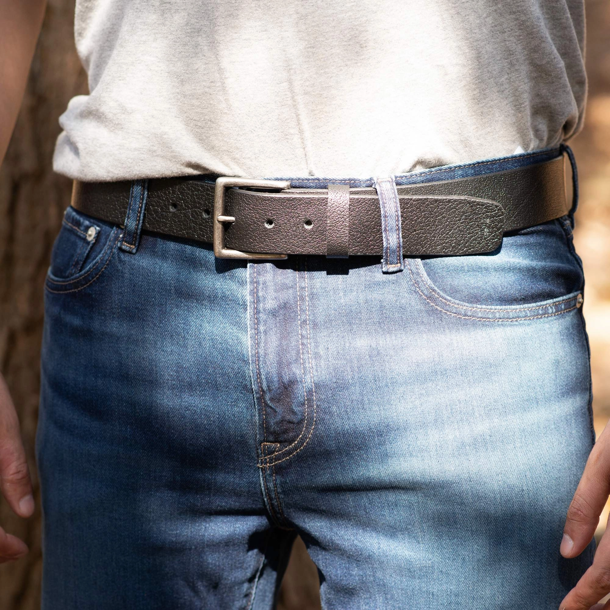 The Maverick Belt - Extra Thick Engraved Black Leather Belt