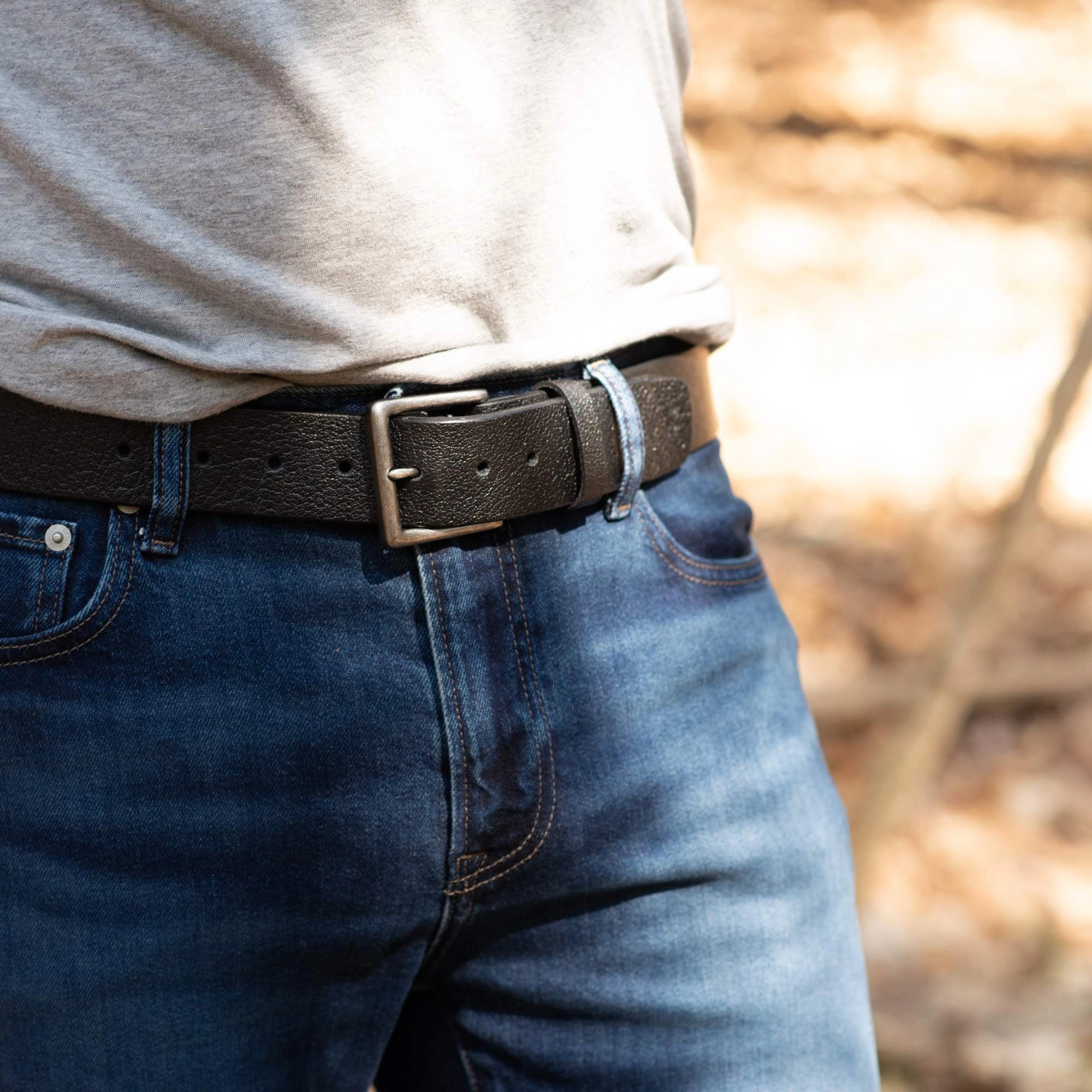 The Maverick Belt - Extra Thick Engraved Brown Leather Belt