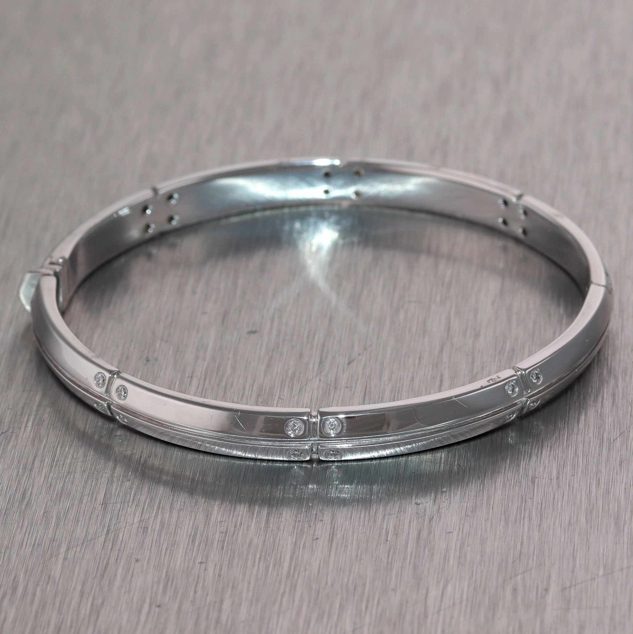 Tiffany & Co. 18k White Gold 0.25ctw Diamond Bangle Bracelet