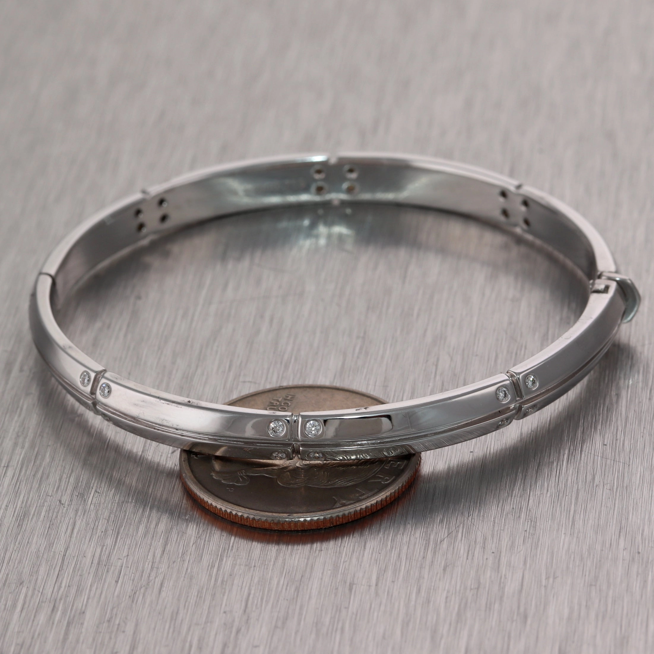 Tiffany & Co. 18k White Gold 0.25ctw Diamond Bangle Bracelet