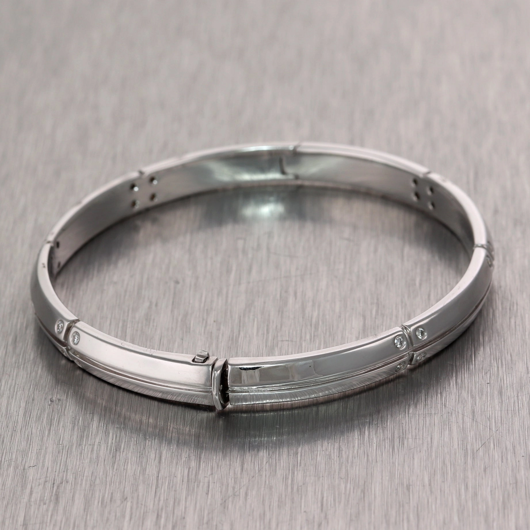 Tiffany & Co. 18k White Gold 0.25ctw Diamond Bangle Bracelet