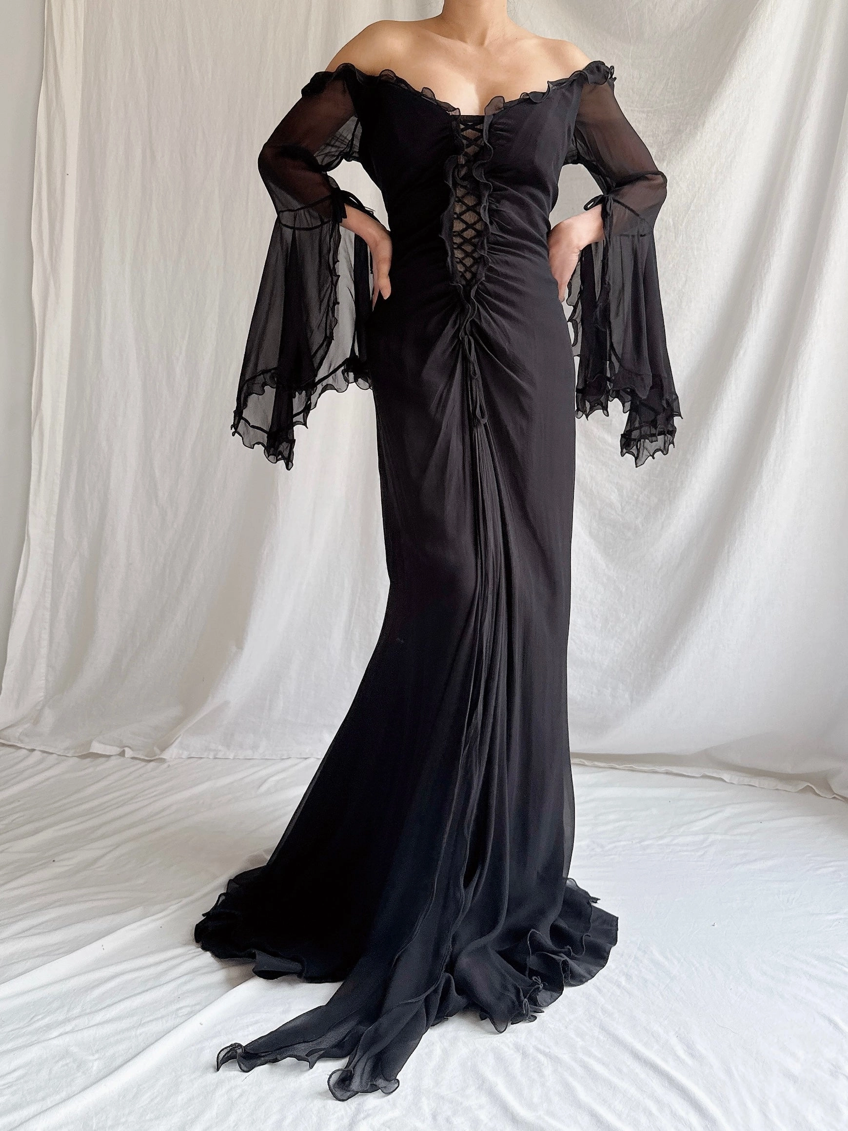 Vintage Bellville Sassoon UK Silk Gown - UK 16/ US10