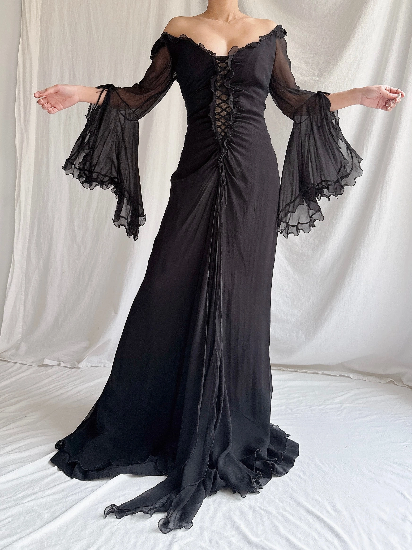 Vintage Bellville Sassoon UK Silk Gown - UK 16/ US10