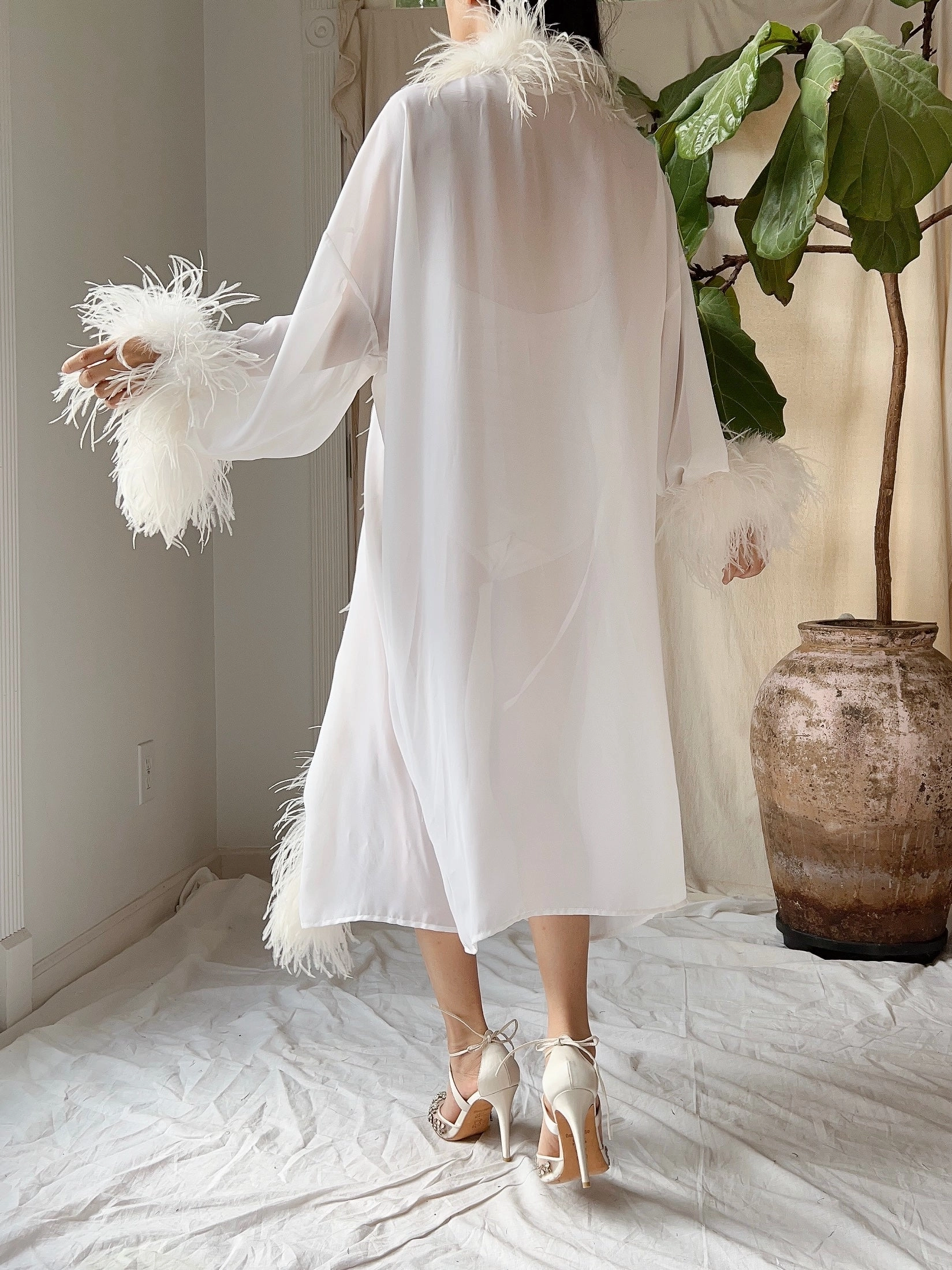 Vintage Chiffon Feather Duster - OSFM